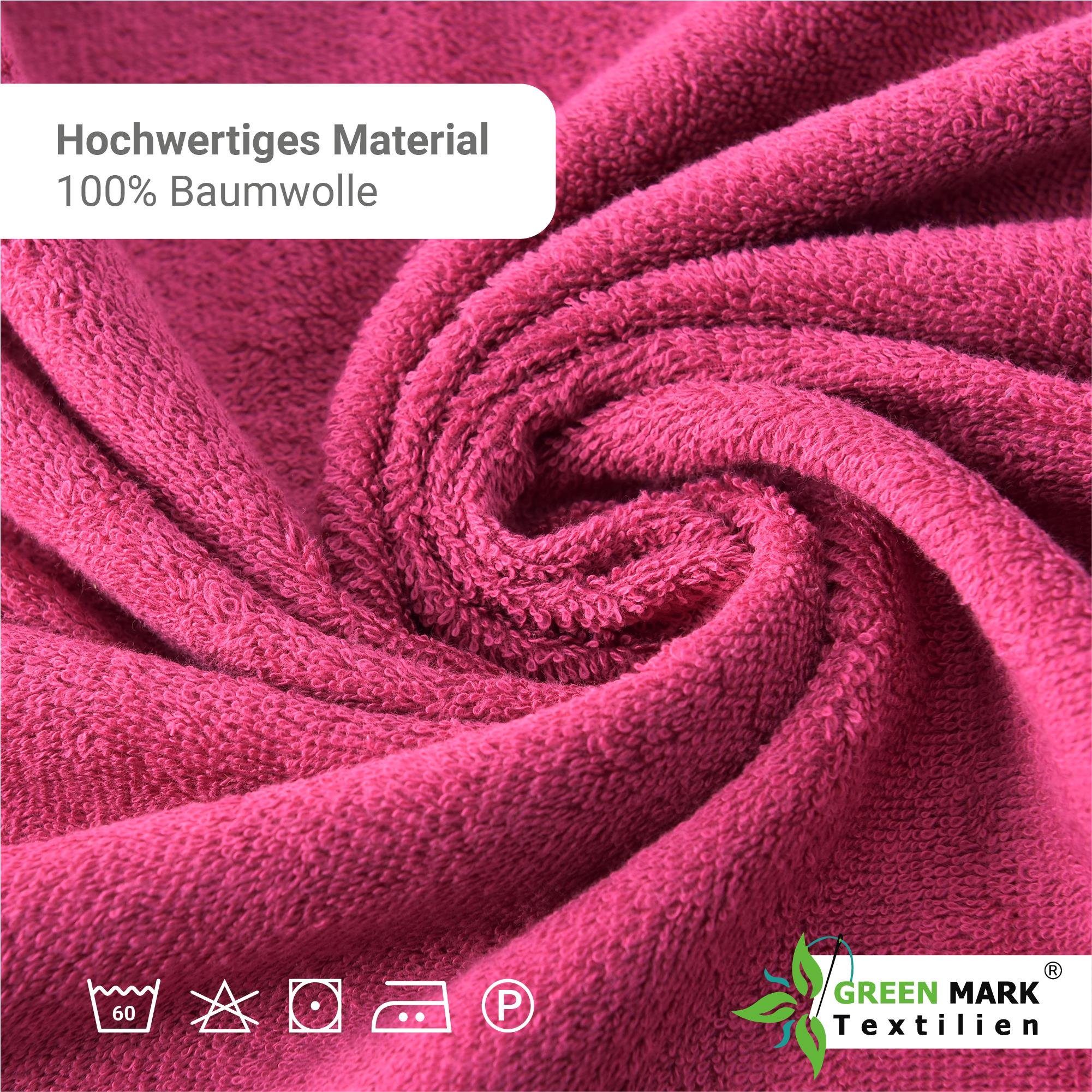 NatureMark Handtücher Handtuch 400gsm 50 (8er-Set), (8-St), 8X X CM Handtücher, Baumwolle, 100% Baumwolle Pink, 100 x 100% 100cm 50