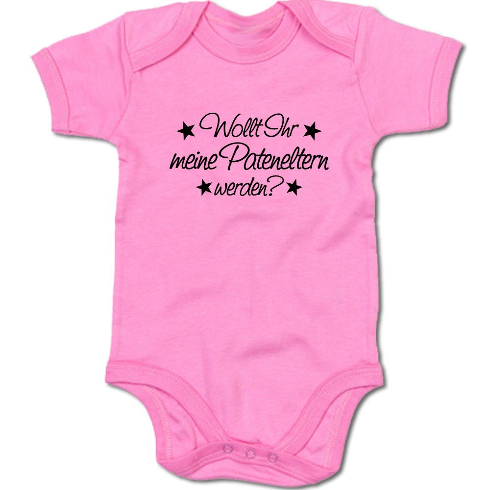 G-graphics Kurzarmbody Wollt Ihr meine Pateneltern werden? Baby Body mit Spruch / Motiv / Aufdruck • für/von Tante & Onkel