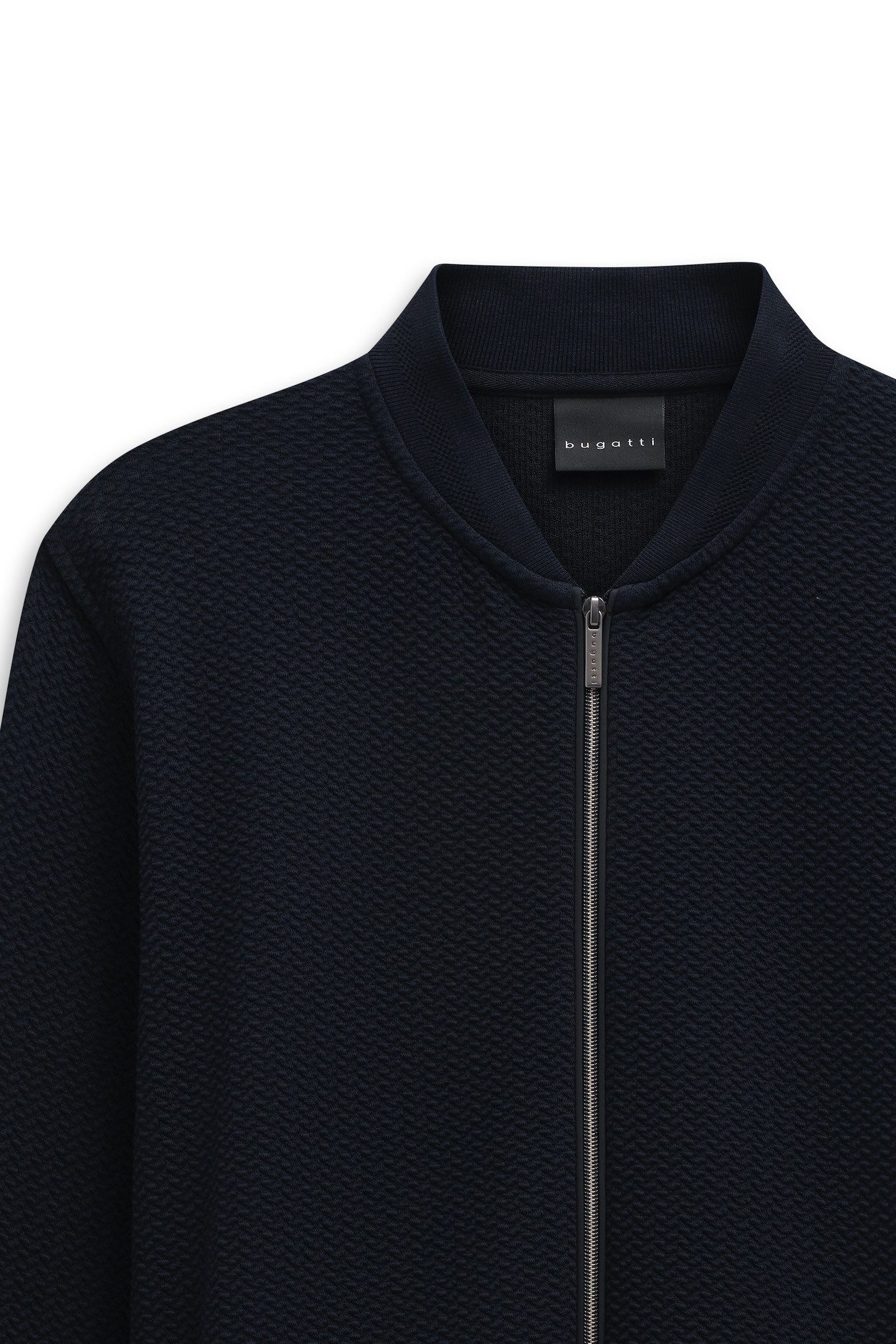 bugatti Sweatjacke Modern Fit mit Collegekragen und Reißverschluss