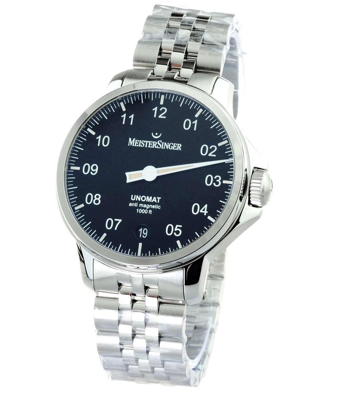 Meistersinger Automatikuhr UUNOMAT 43mm UN902 Herren Uhr Automatik Einzeiger Uhr, Einzeiger Uhr