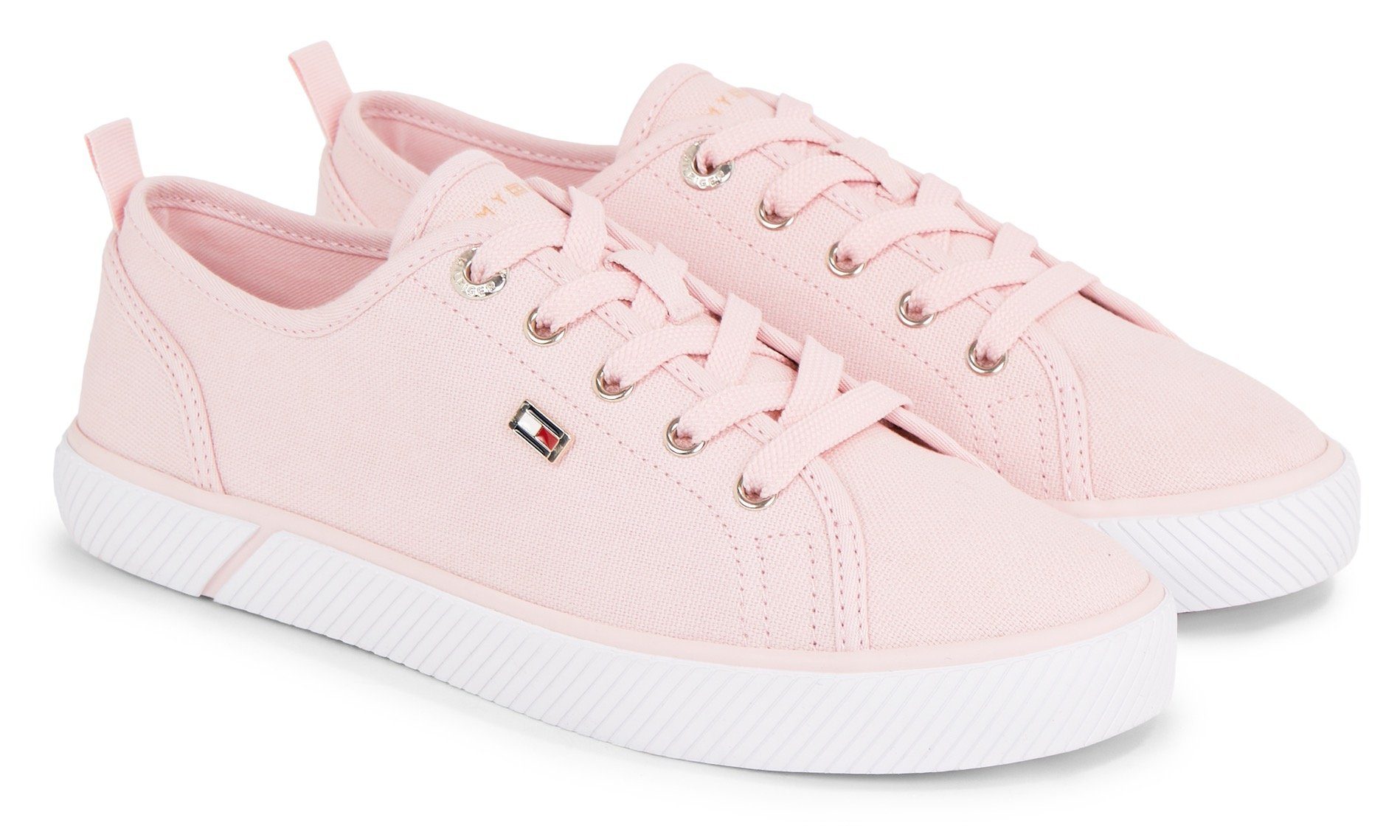 Tommy Hilfiger VULC CANVAS SNEAKER Plateausneaker, Freizeitschuh, Halbschuh, Schnürschuh mit praktischer Anziehlasche