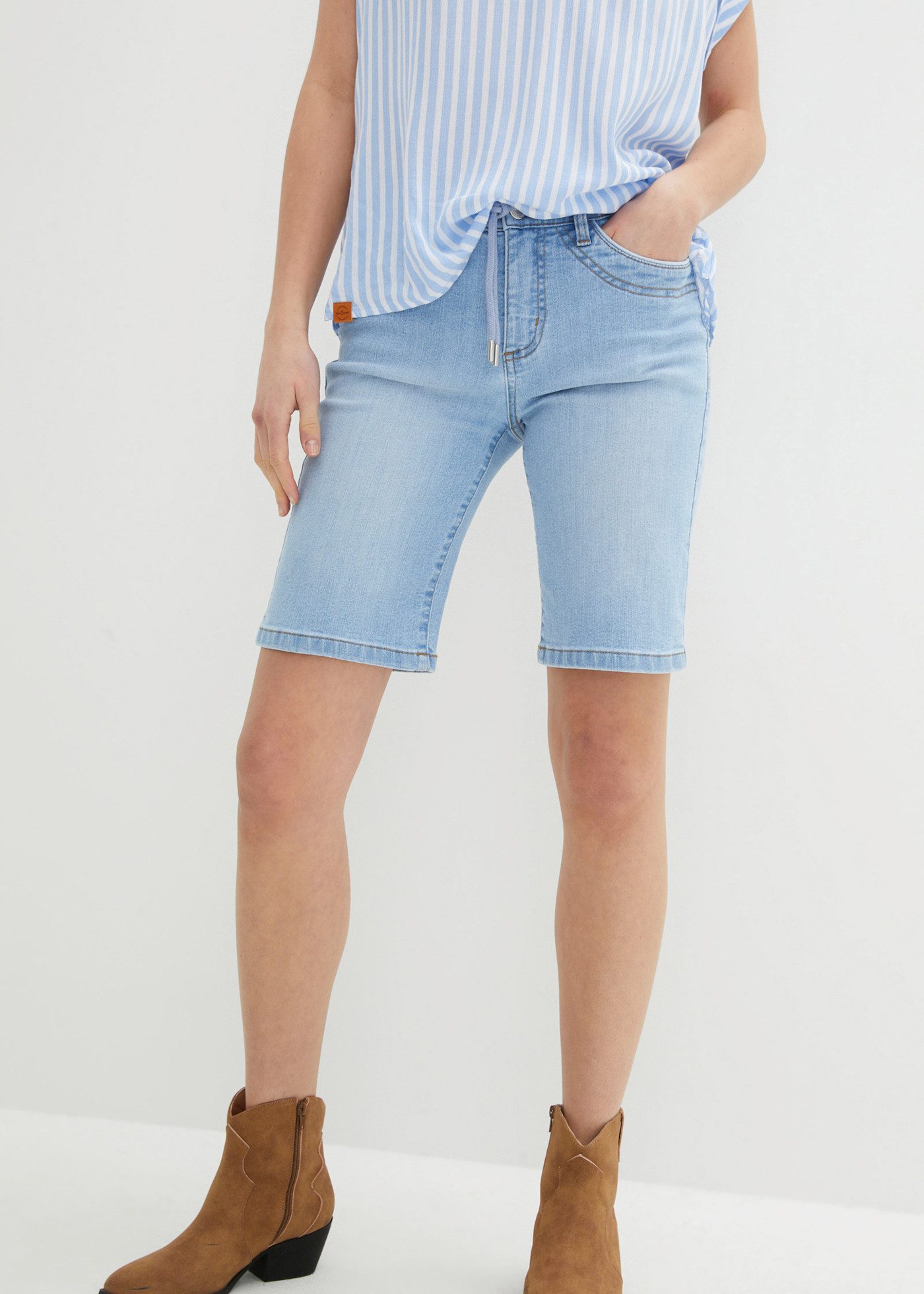 bonprix Bermudas schmale Passform, elastisches Material, mit Bindeband
