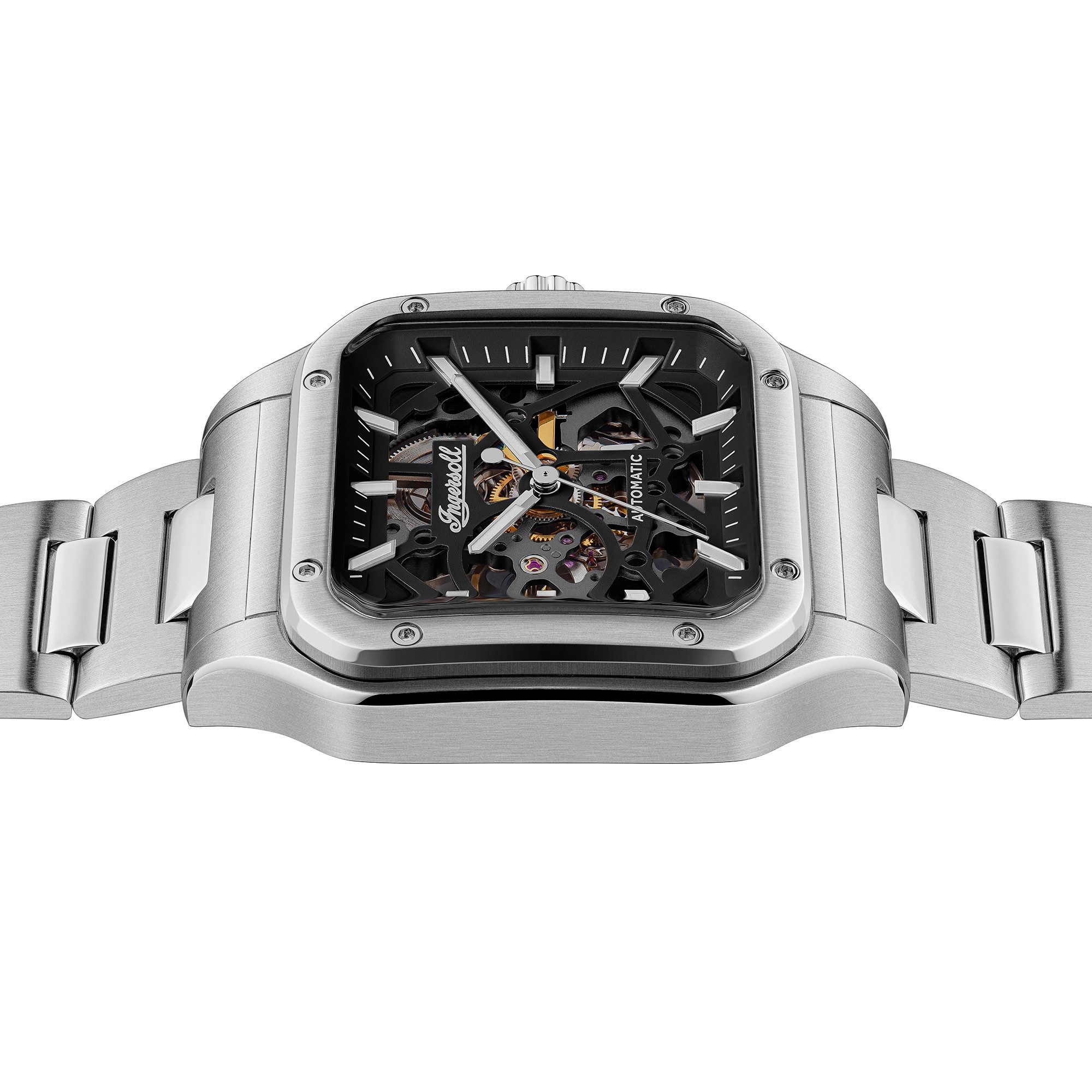 Ingersoll Automatikuhr The Ollie I14501, Armbanduhr, Herrenuhr, Mechanische Uhr, Edelstahlarmband, analog
