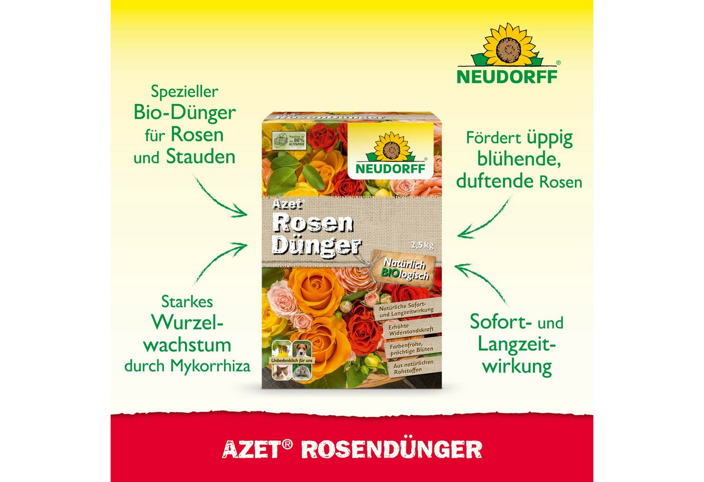 Thumbnail - Neudorff Blumendünger Bio - Azet RosenDünger 2,5 kg, mit 100 Tagen Langzeitwirkung, für langanhaltend farbenfrohe Rosen,...