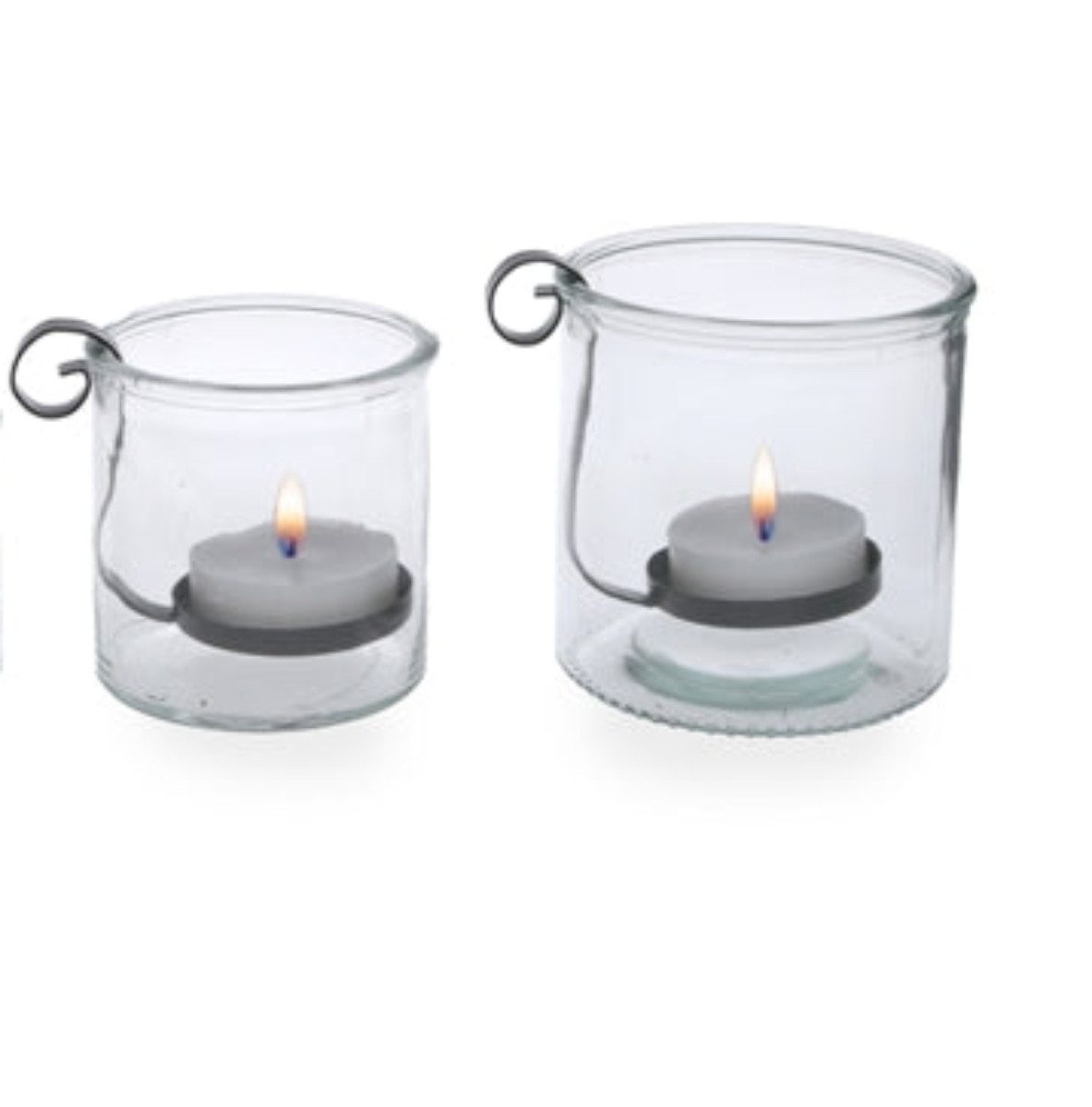 finehomegarden Windlicht 2x Teelichtglas klar Kerzenhalter H10cm + H12cm Teelichthalter Deko (Set, 2 St., 2 Gläser / 2 Einsätze), mit herausnehmbarer Halterung Metall für Teelicht 2Größen wählbar