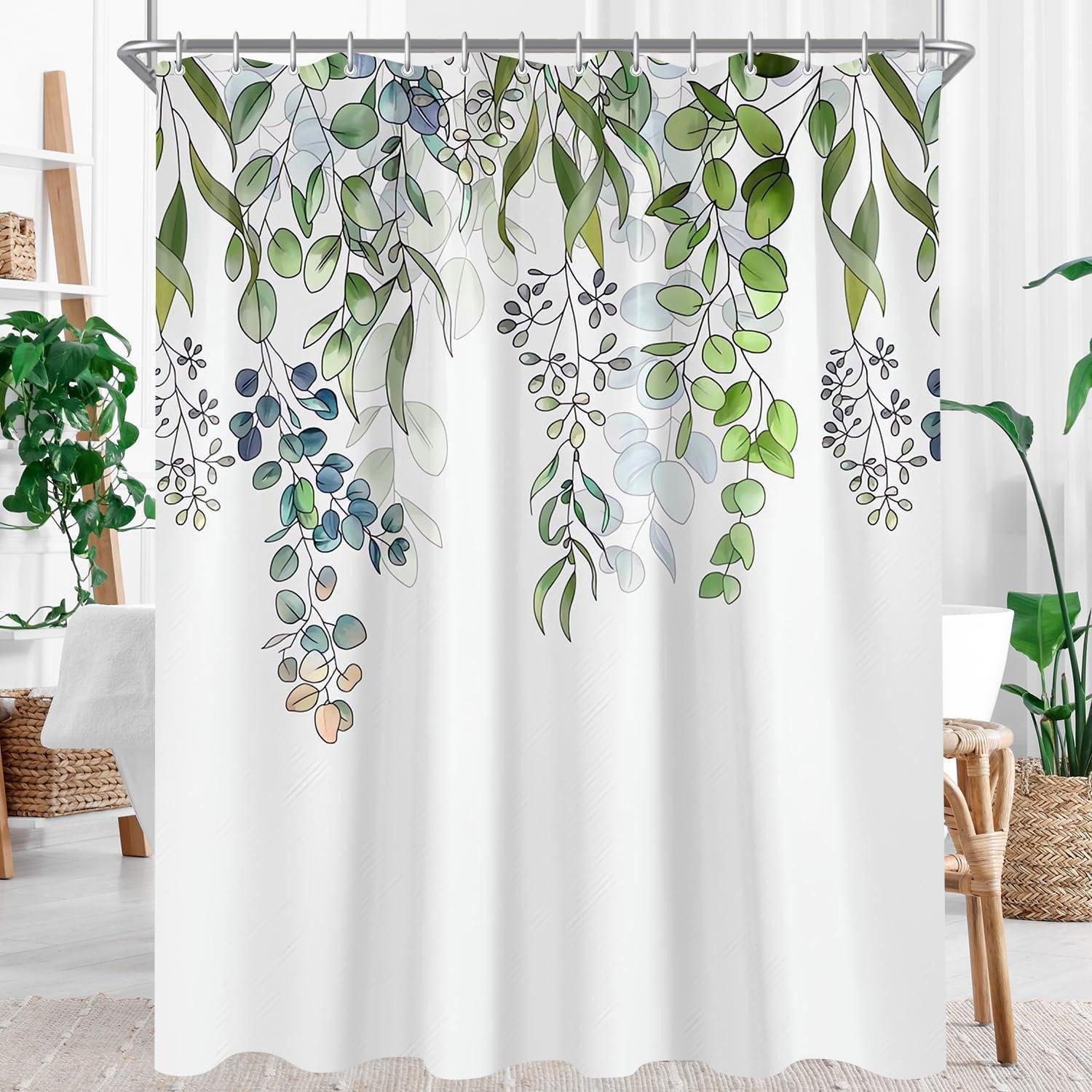 LuxusKollektion Duschvorhang Duschvorhang 100x180 Grün Polyester Grüne Grasblume 100 x 180 cm