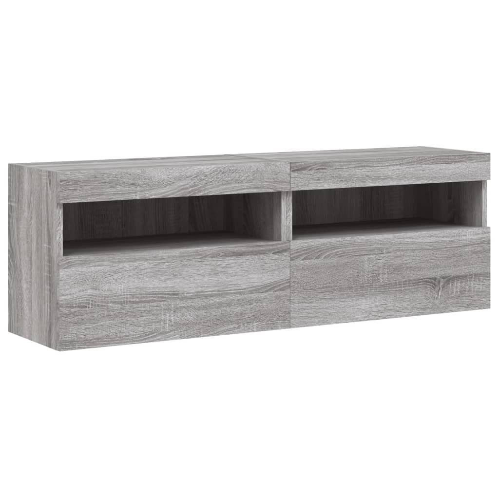 vidaXL TV-Wand TV-Wandschränke mit LED-Leuchten 2 günstig online kaufen