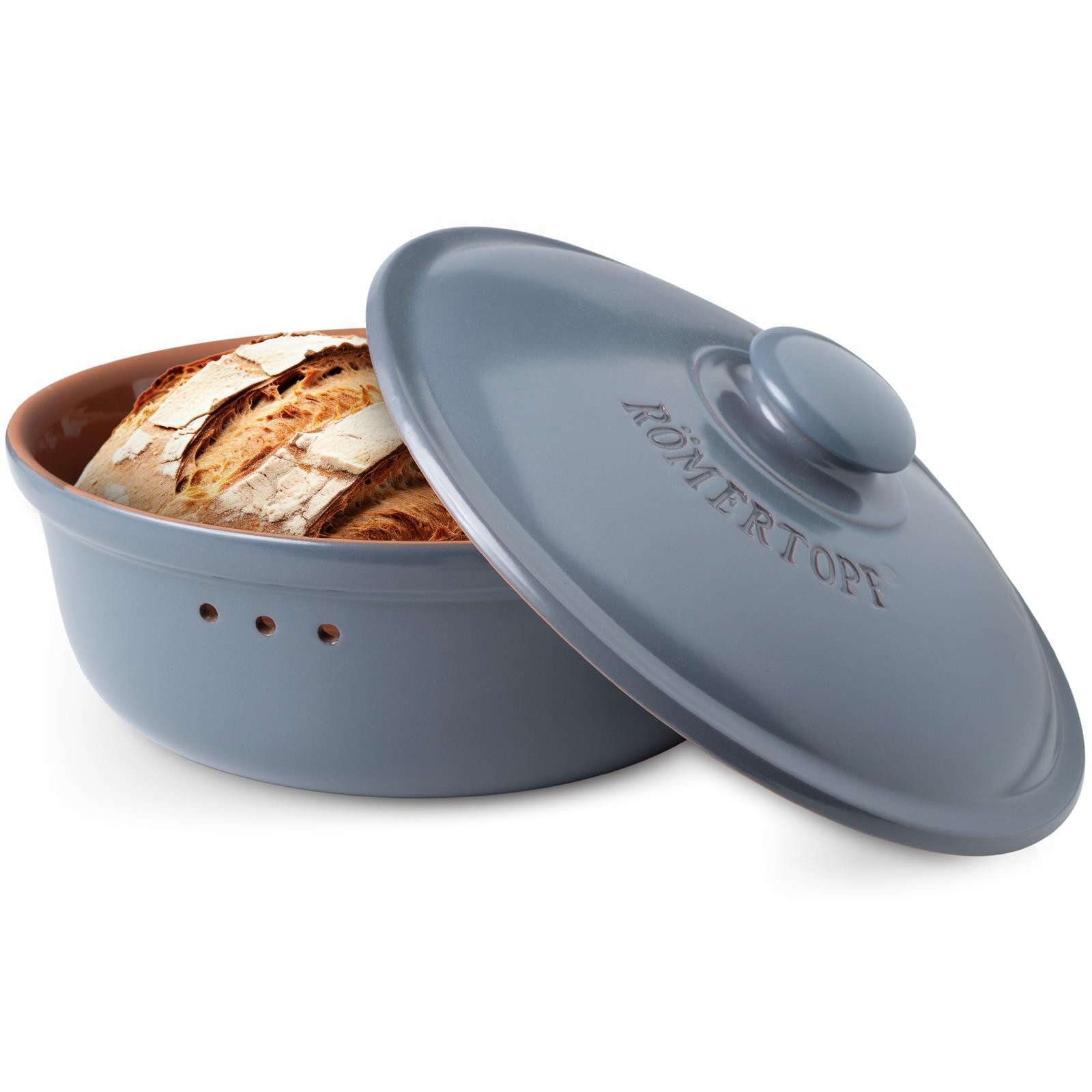 RÖMERTOPF Römertopf Brottopf Rund Ø 30cm - Keramik Brotkasten – Bild 2 von 5