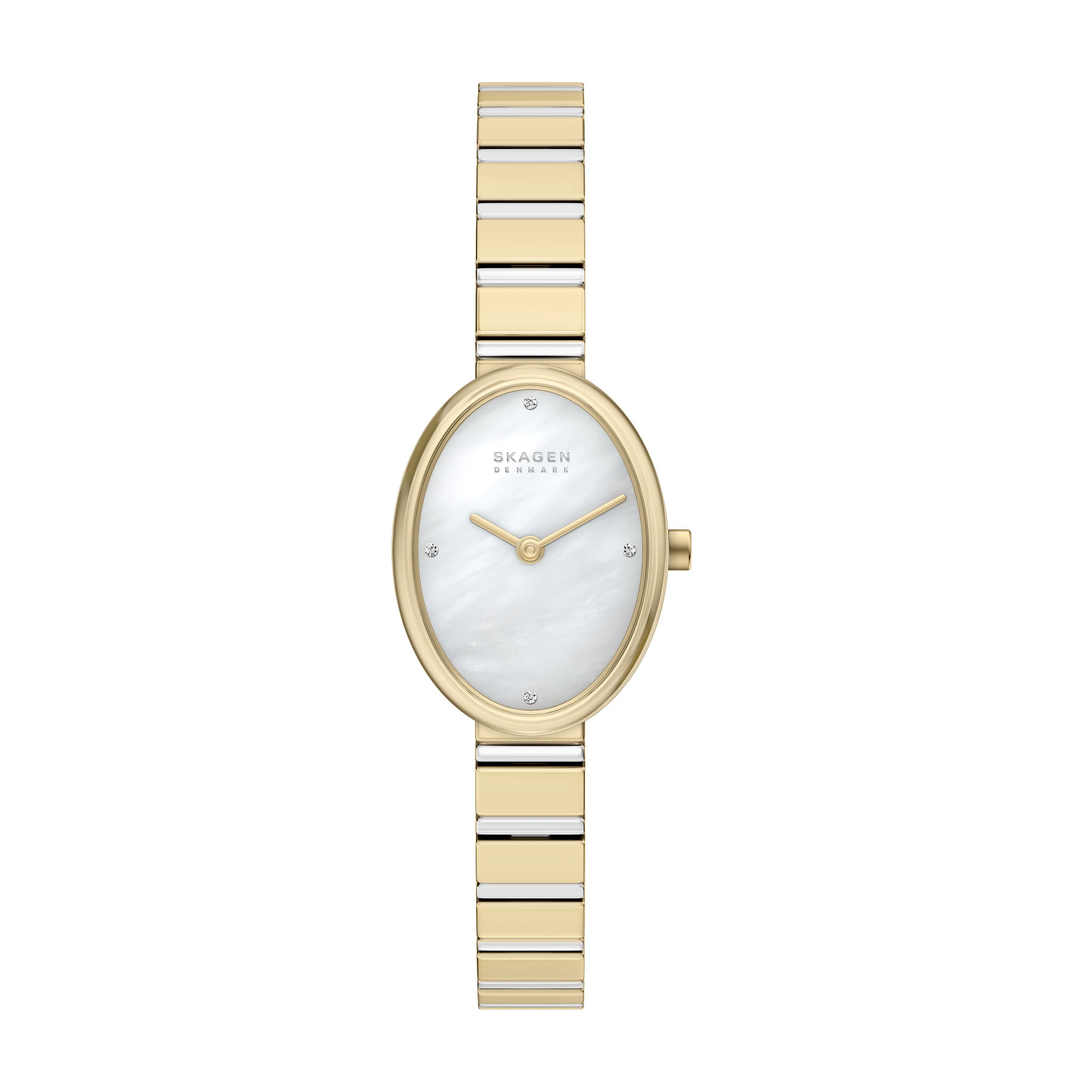 SKAGEN Quarzuhr Anita Oval SKW3183, Armbanduhr, Edelstahlarmband, analog, Glassteine