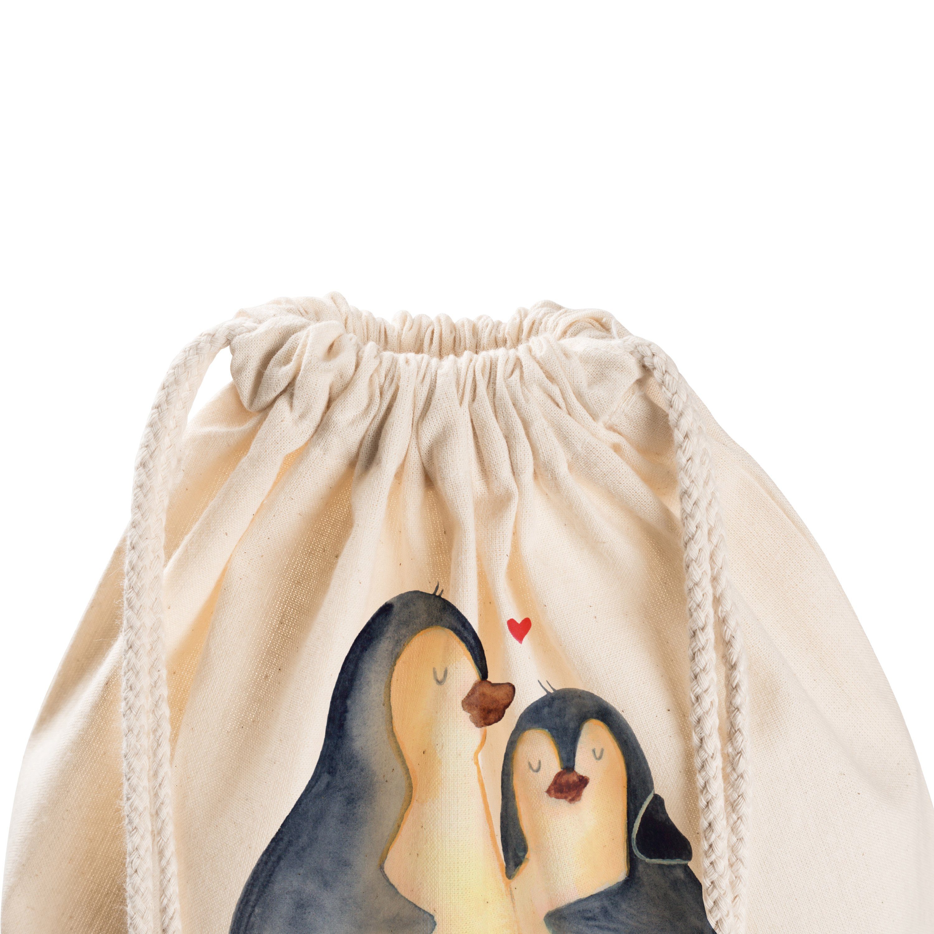 Geschenk, Einschlafen Transparent Stoffbeutel, (1-tlg) Pinguine Panda Sportbeut - - Sporttasche & Mr. Mrs.