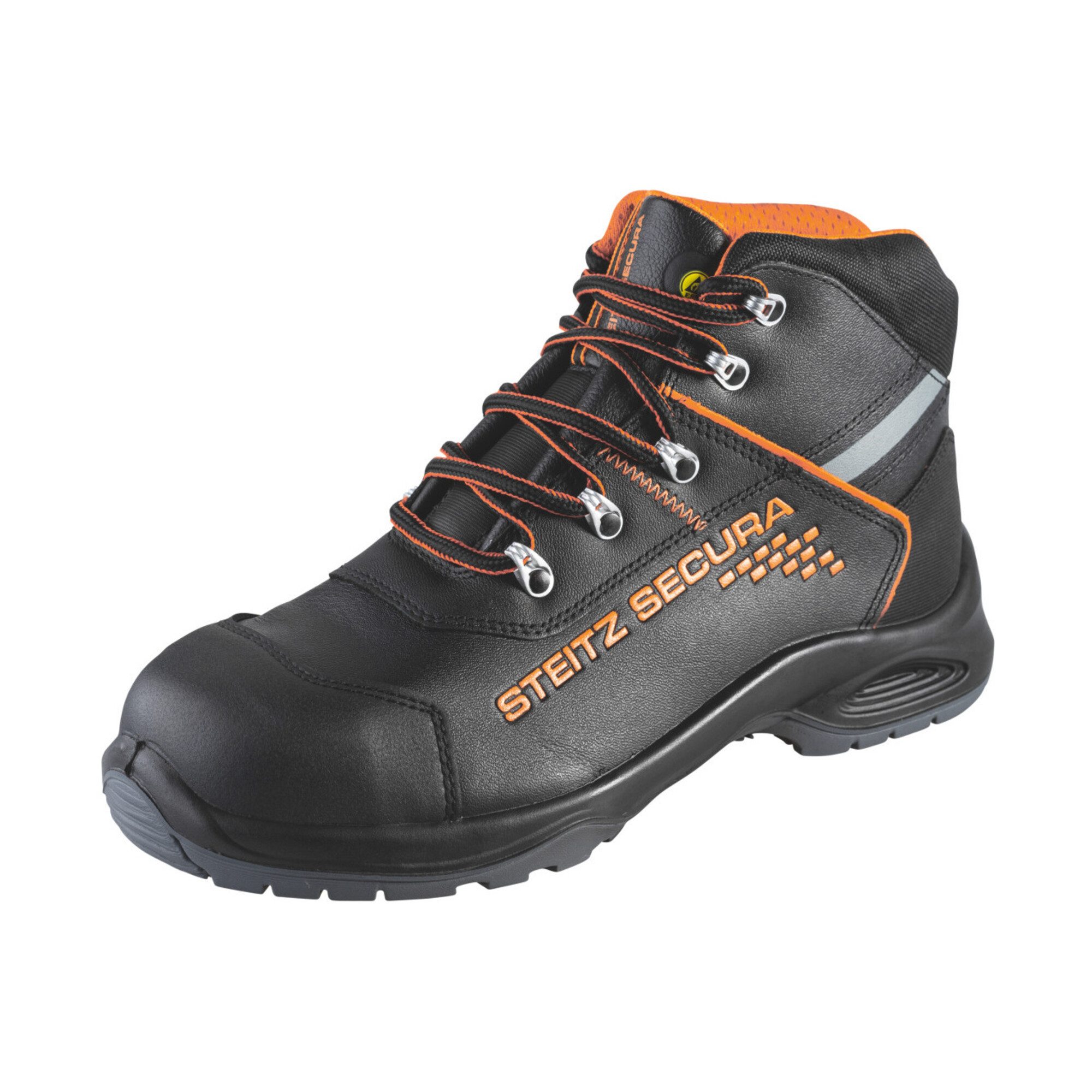 Steitz Secura STEITZ SECURA Schnürstiefel schwarz/orange VX 7600, S3 XB, EU-Schuhgrö Sicherheitsstiefel