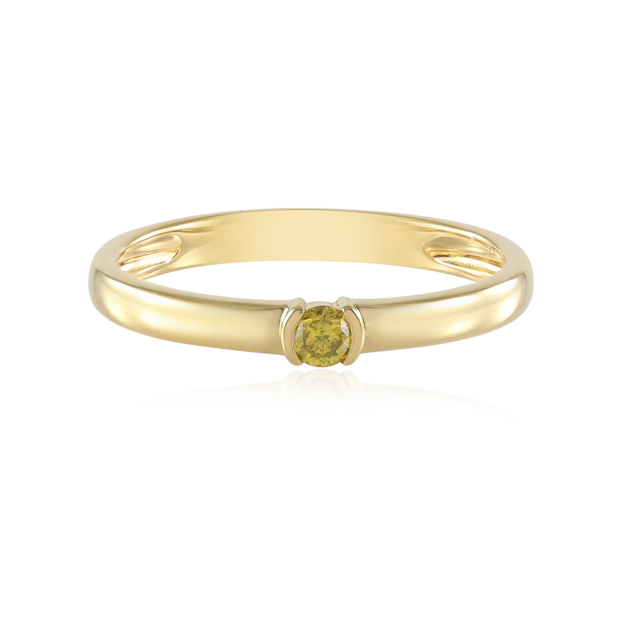 Cavill Diamantring Goldplattierter Silberring mit gelbem I3 Diamant (1-tlg)