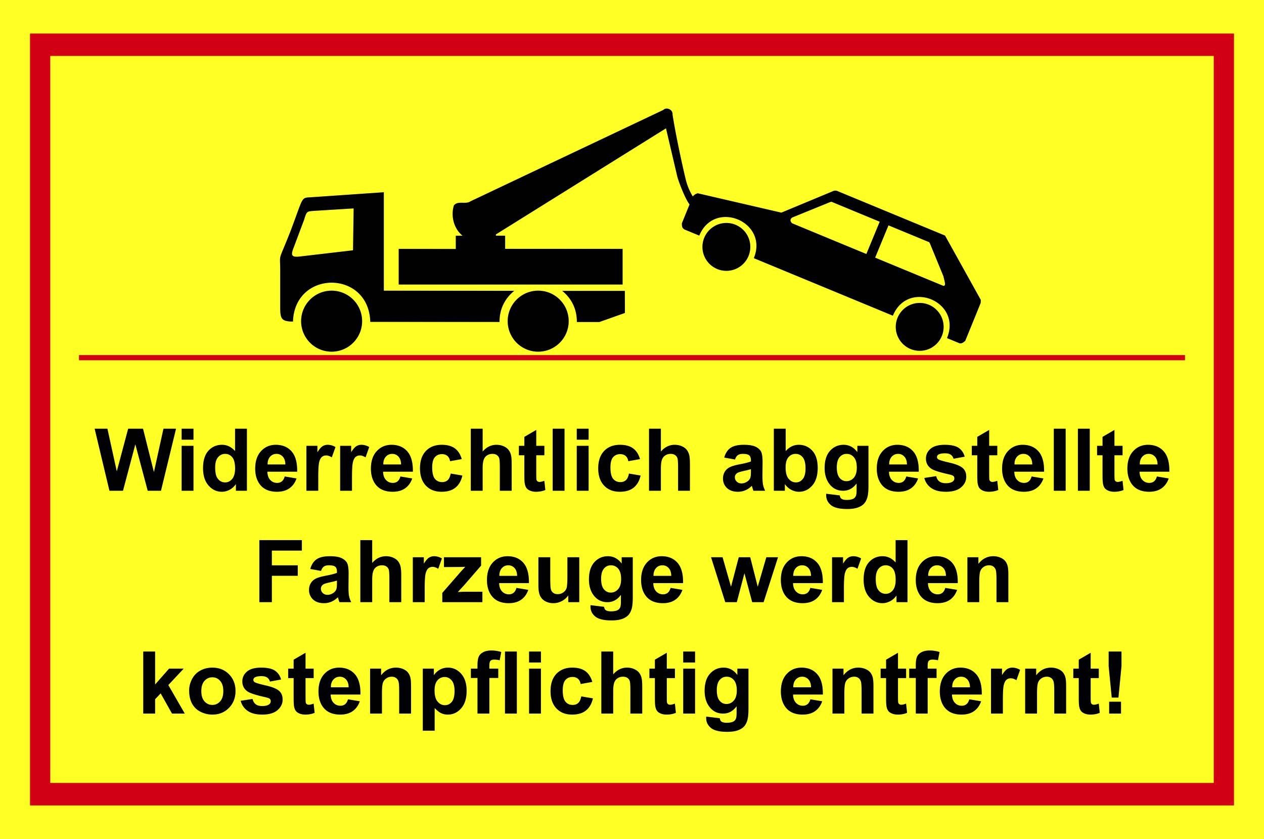 Hermann Schütz Hinweisschild Widerrechtlich abgestellte Fahrzeuge... 200 x 300 mm Kunststoff, (1 St)