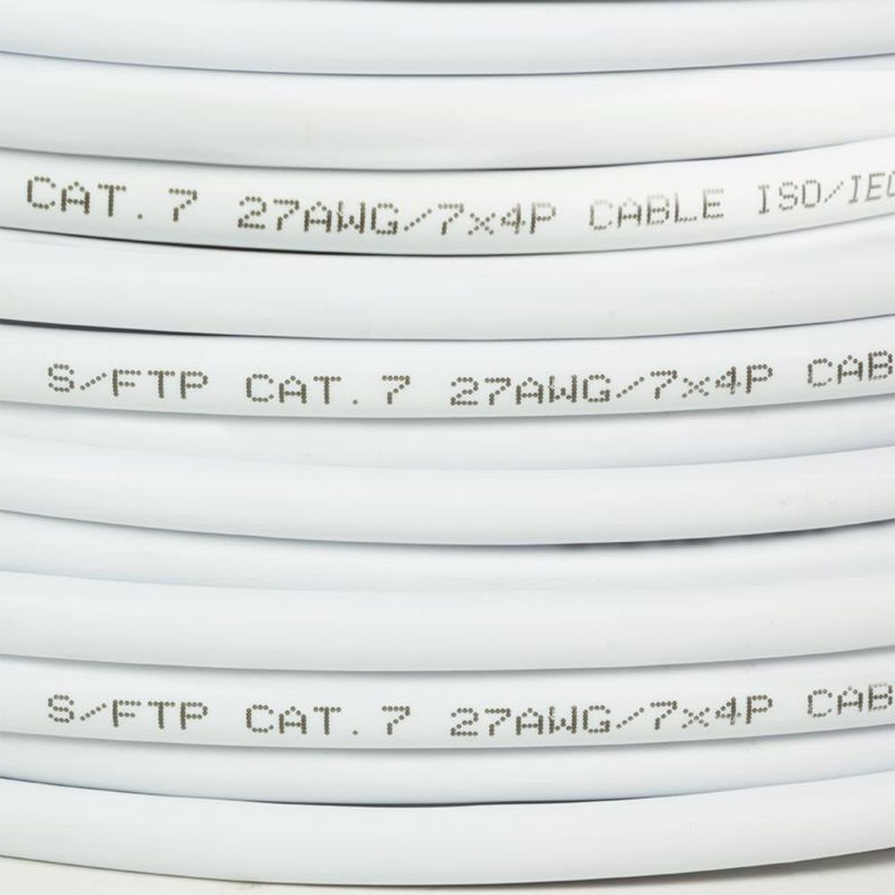 LogiLink Bulk Patchkabel S/FTP Cat.7 Cu PrimeLine, LSZH LAN-Kabel, 50m, weiß