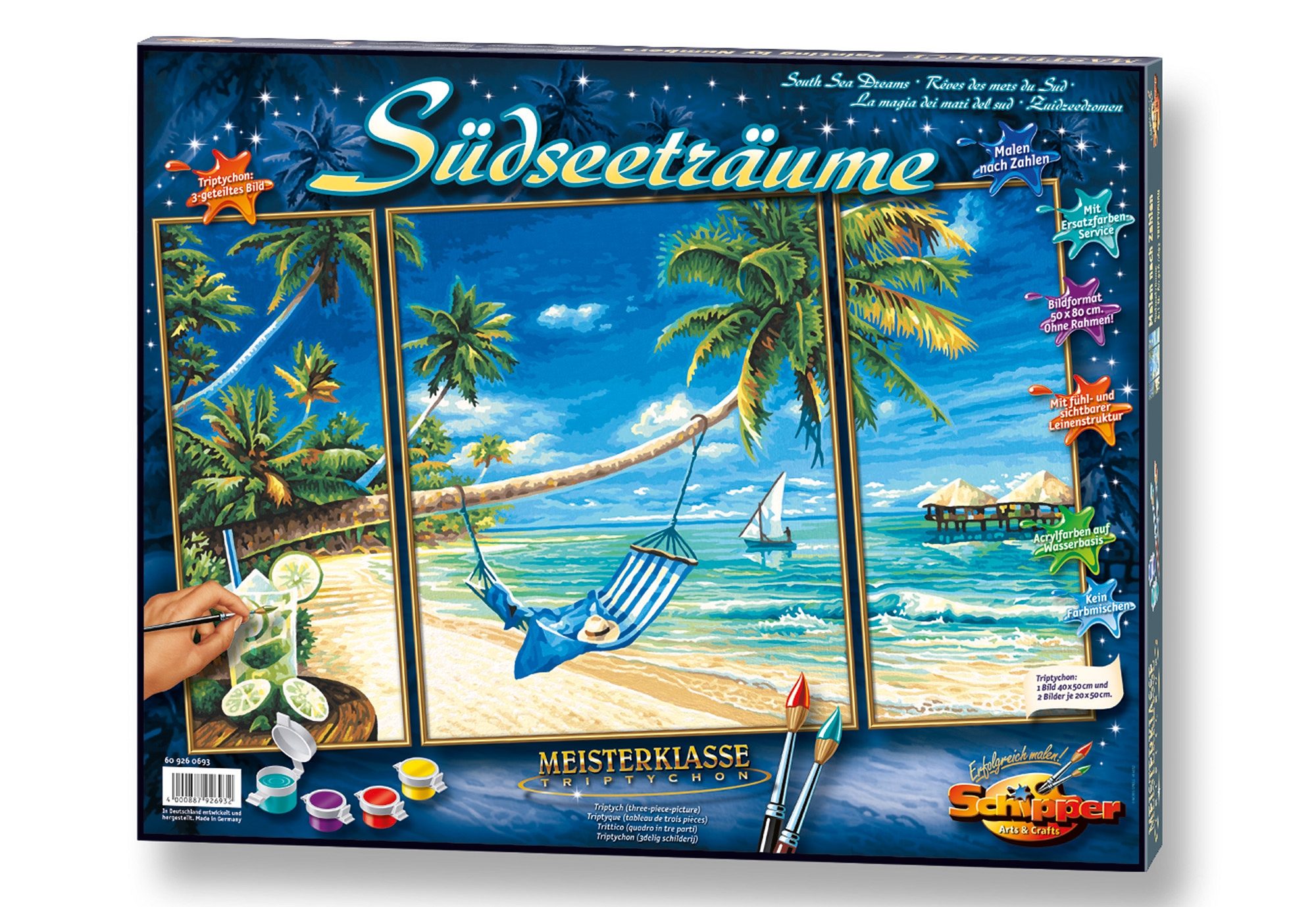 Schipper Malen nach Zahlen »Meisterklasse Triptychon - Südseeträume
