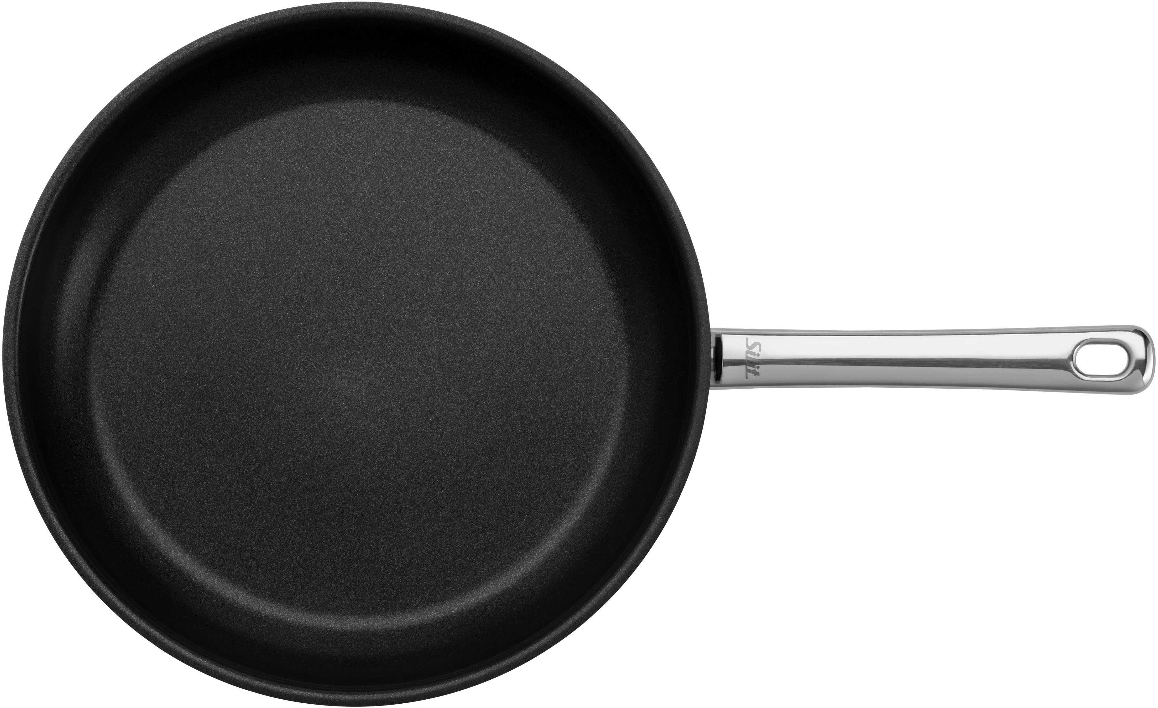 Silit Pfannen-Set Calabria, Edelstahl 18/10 (Set, 2-tlg., Stielpfanne 24 cm und 28 cm), Silitan Antihaftversiegelung, polierter Edelstahl, induktionsgeeignet