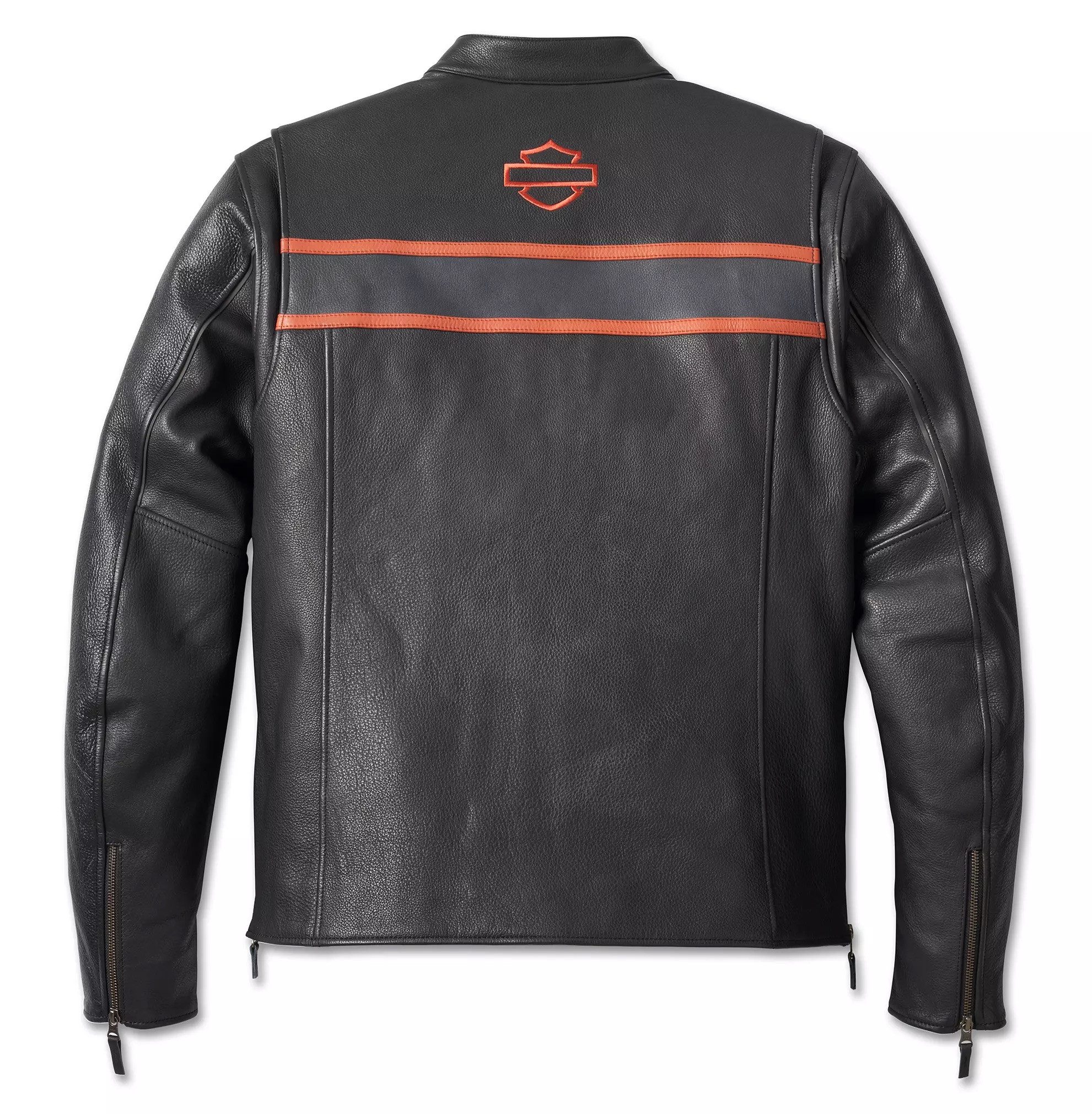 HARLEY-DAVIDSON Motorradjacke Victory Lane II Herren Lederjacke Biker mit Protektoren für Männer Bewegungsfreiheit am Rücken. Vorgeformte Ärmel.
