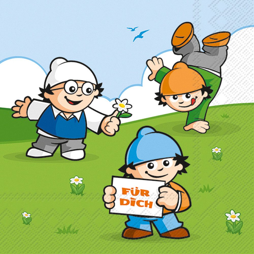 IHR Papierserviette Serviette Mainzelmännchen, (20 St), 33 x 33 cm