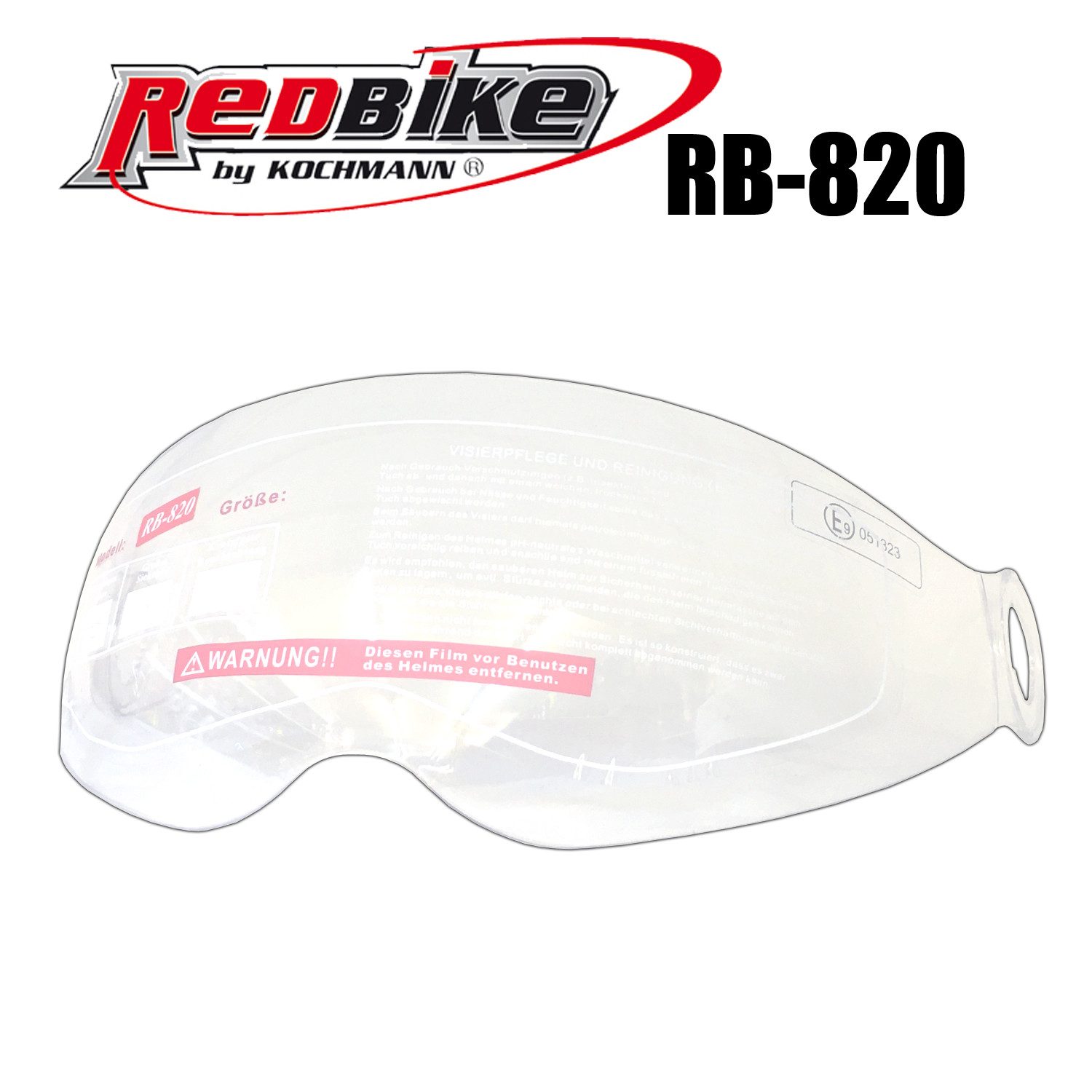 Redbike Motorradhelm Redbike Visier RB-820 klar