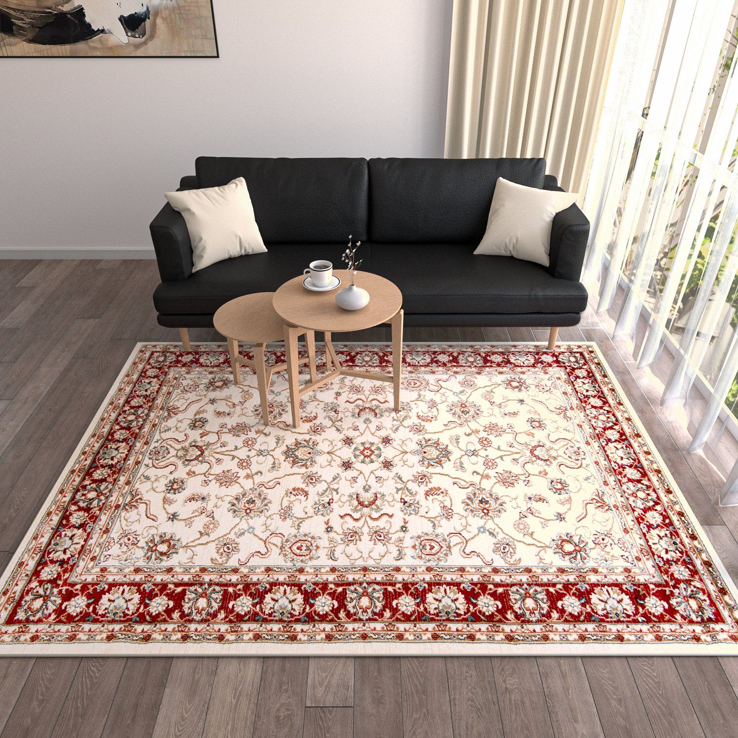 Orientteppich Oriente Teppich - Traditioneller Creme, Orient Wohnzimmerteppich 150 80 cm, Mazovia, Pflegeleicht, Fußbodenheizung, Geeignet Rot Teppich für x