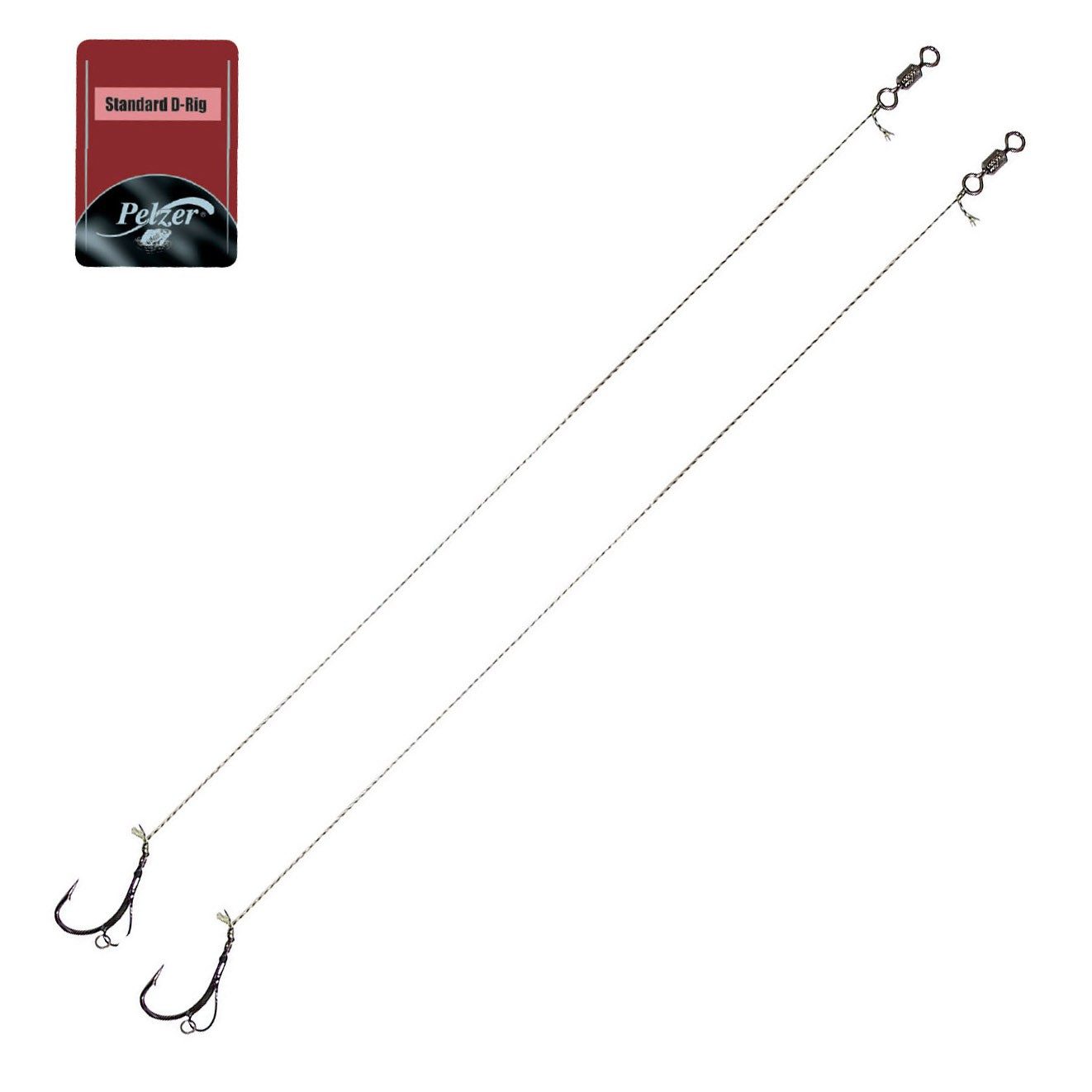 Karpfenhaken Pelzer Standard D-Rig Gr. 2 Karpfenhaken Karpfenvorfächer (2 Stück)