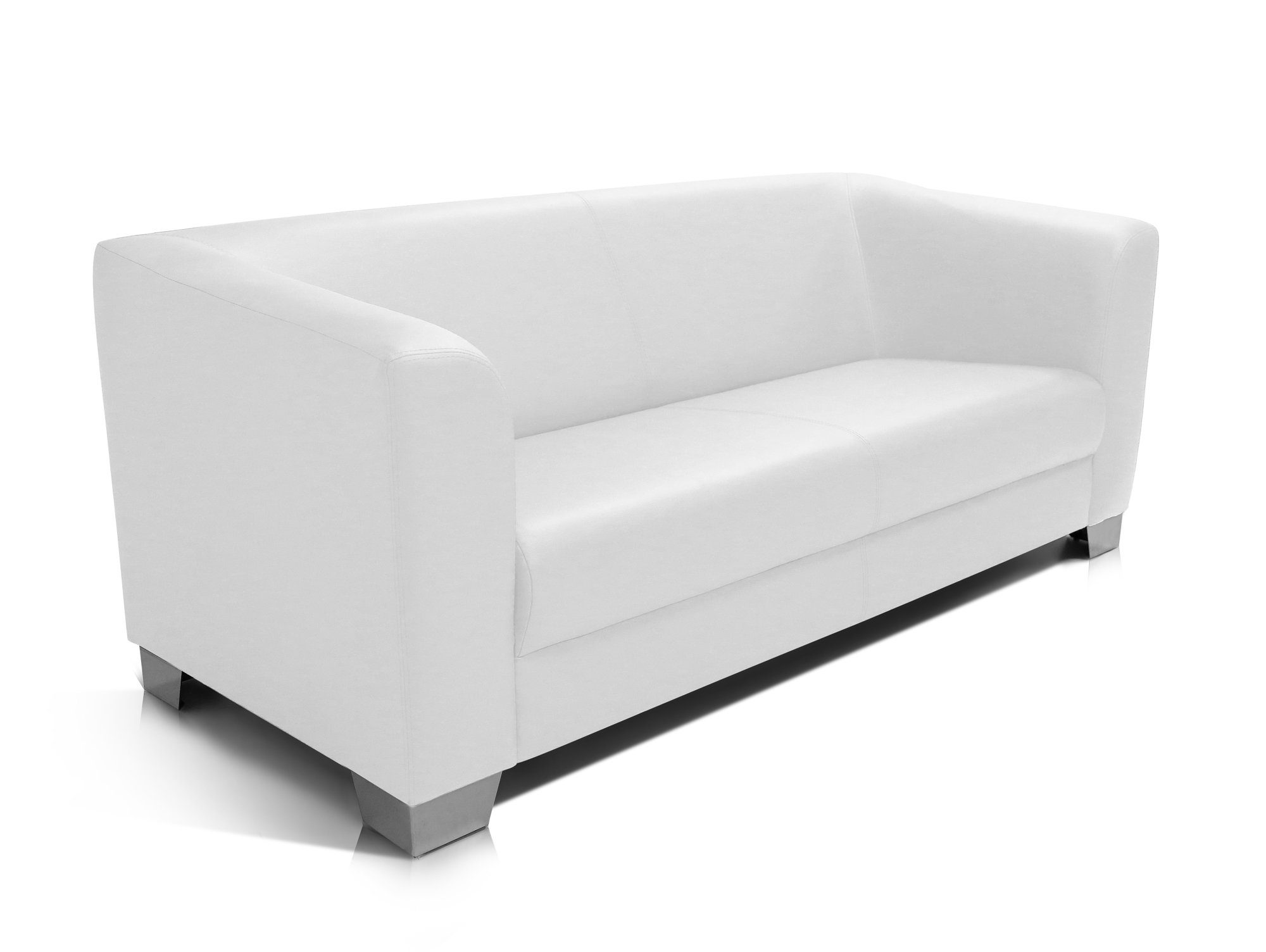 Moebel-Eins Polsterecke CHICAGO 3-Sitzer Sofa weiss