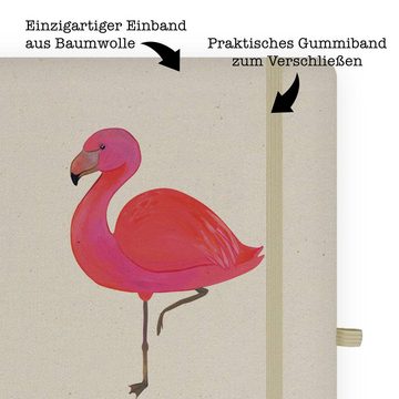 Mr. & Mrs. Panda Notizbuch Flamingo Classic - Transparent - Geschenk, Notizblock, Schreibheft, p Mr. & Mrs. Panda, Nachhaltige Baumwolle
