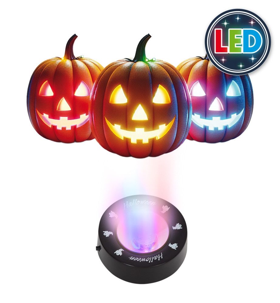 Fries LED Lichtbox LED Kürbislicht Laternenlicht mit Farbwechsel Halloween Kürbis Licht, LED fest integriert, Bunt, Mit magischem Farbspiel