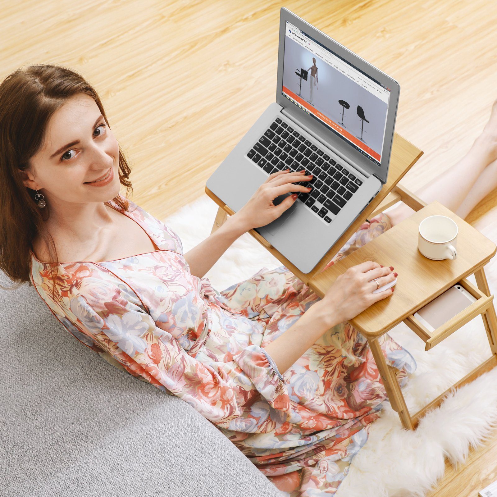 SONGMICS Laptoptisch, Laptoptisch Notebooktisch höhenverstellbar Faltbare günstig online kaufen