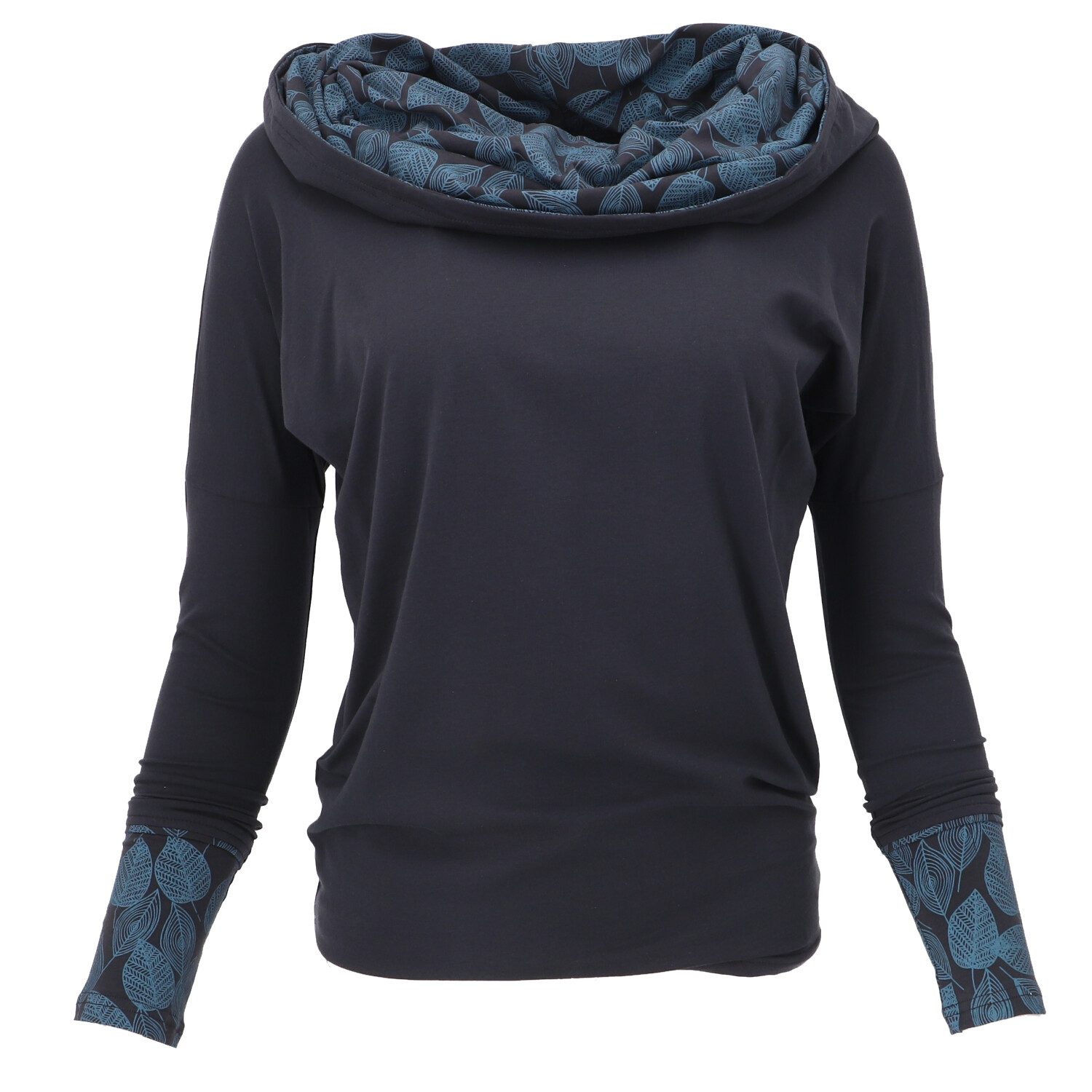 Guru-Shop Longsleeve Lockeres Longshirt aus Bio-Baumwolle, günstig online kaufen