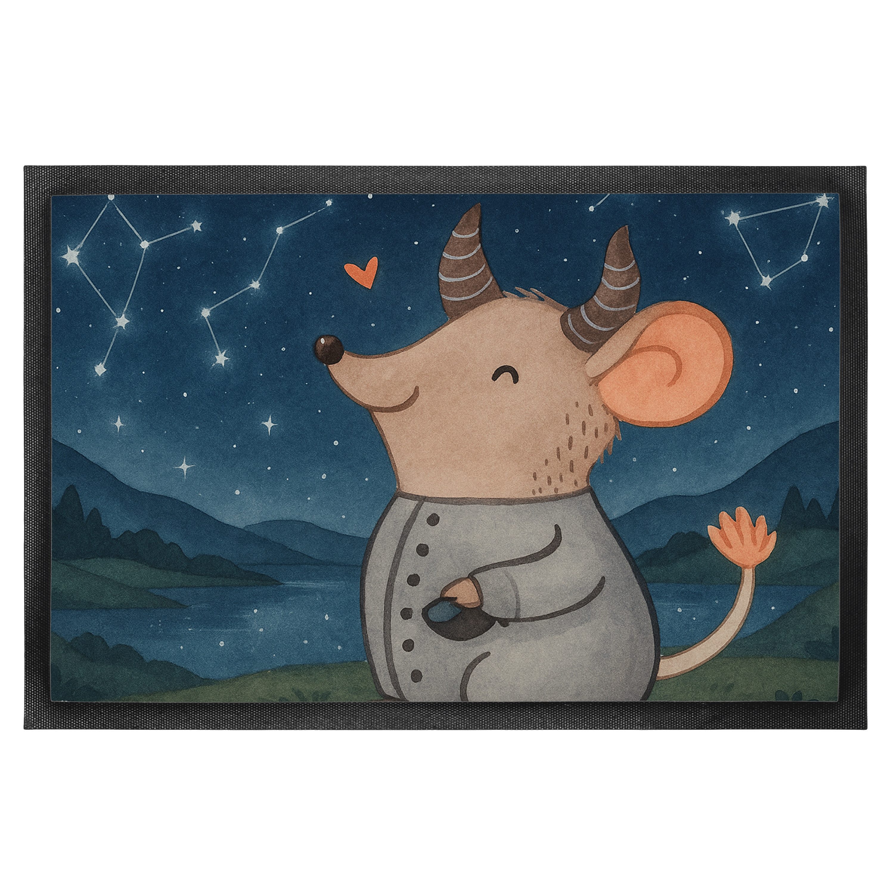 Mr. & Mrs. Panda Fußmatte Stier Astrologie Design, Bodenvorleger 40 x 60 cm, Weiß, Geburtstagsg, rechteckig, Höhe: 40 mm, Eingangsmatte Fußabstreifer Türmatte