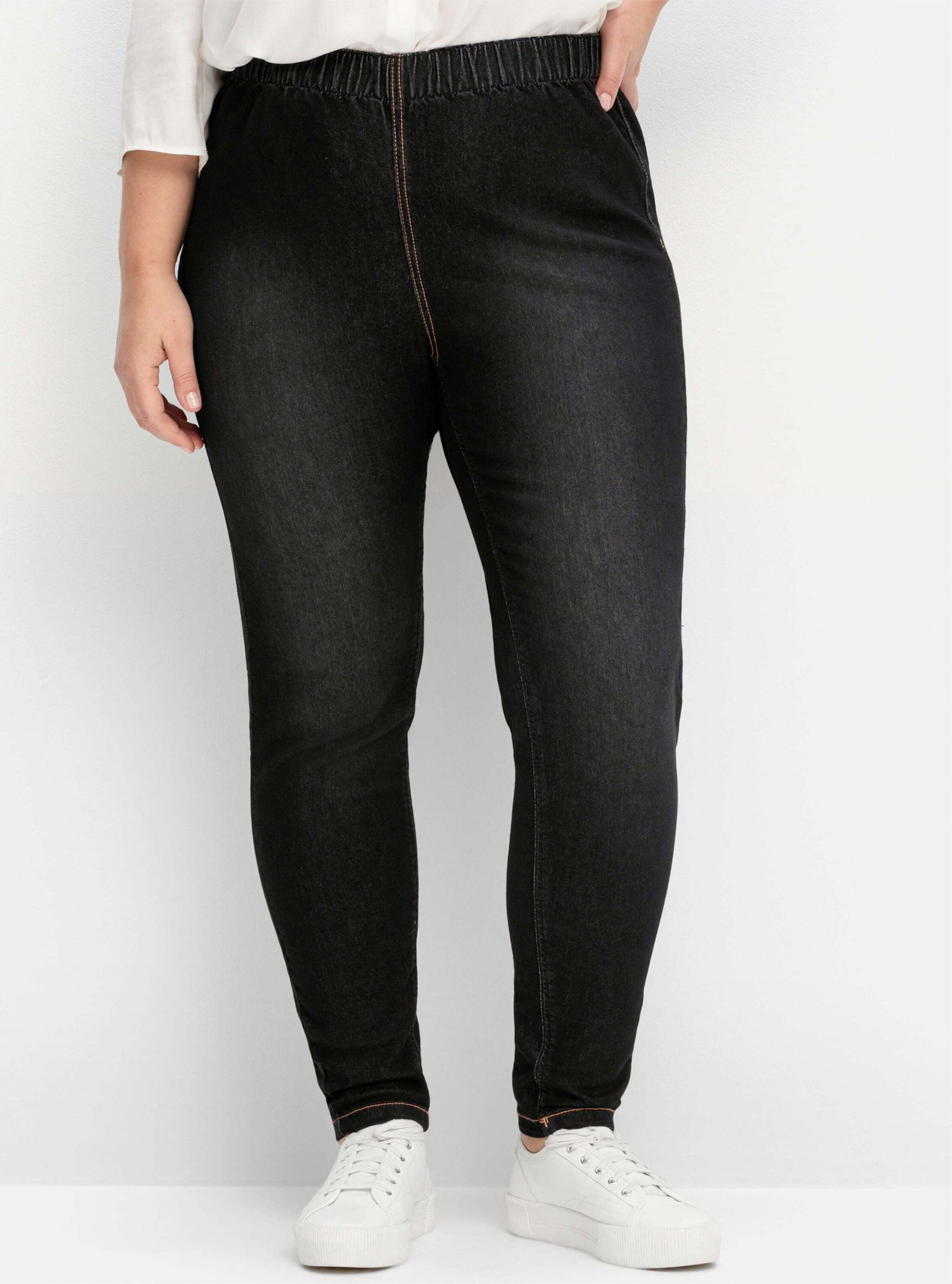 Sheego Bequeme Jeans Jeans-Leggings normal in individueller Waschung