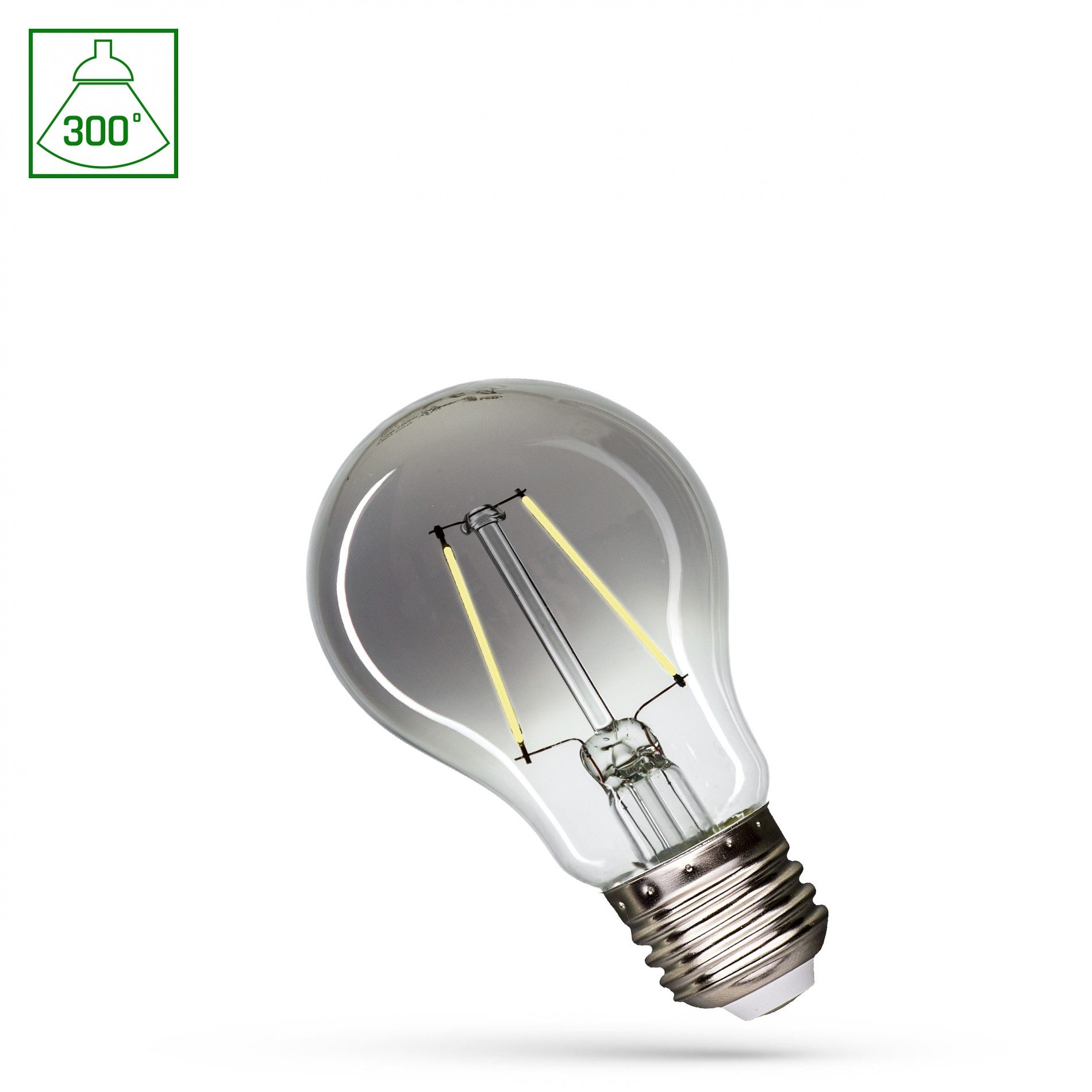 Spectrum LED-Leuchtmittel LED E27 A60 Retro 2,5W 6 Watt 150lm Shine 300° Rauchglas Neutral 4000K, E27, Neutralweiß, retro, Modernshine, Rauchglas