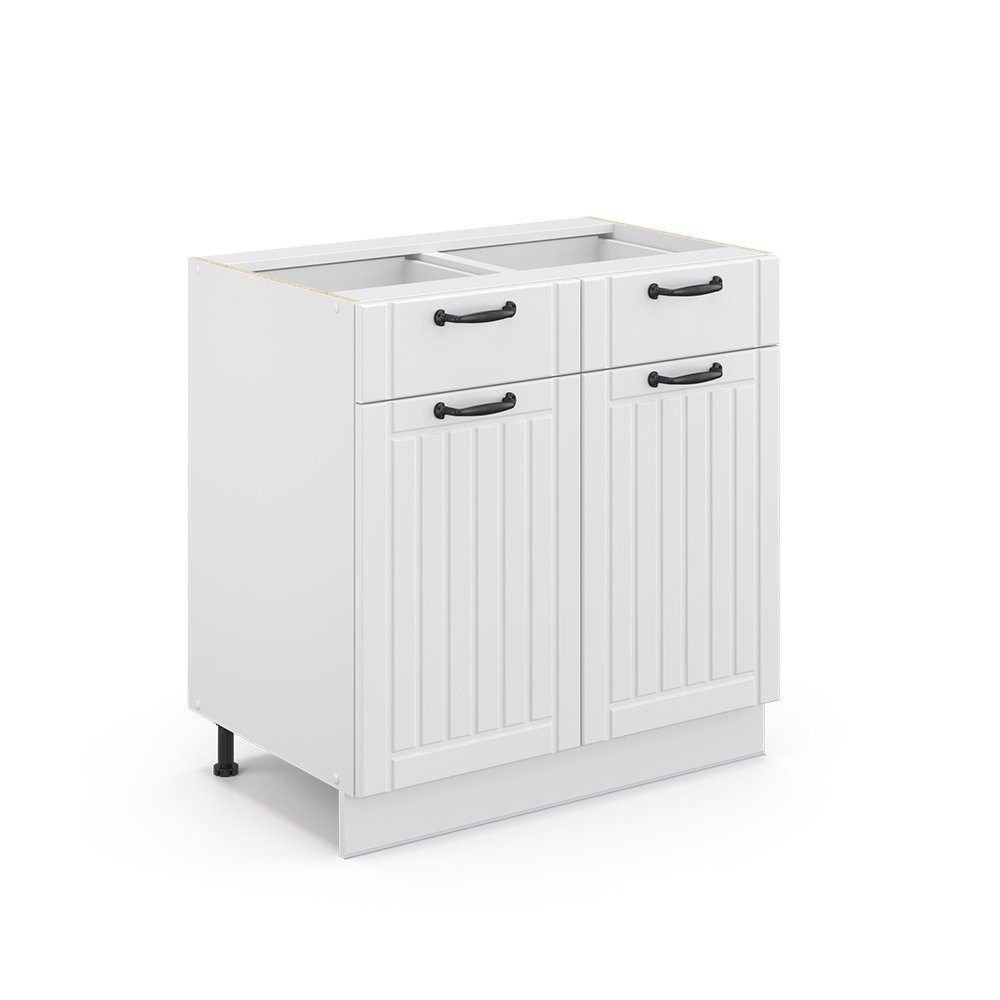 Vicco Unterschrank Fame-Line, Weiß Landhaus/Weiß, 80 günstig online kaufen