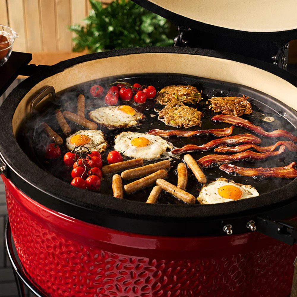 Kamado Joe Keramikgrill Kamado Joe Halbmond-Gusseisen-Wendeplatte Classic Joe