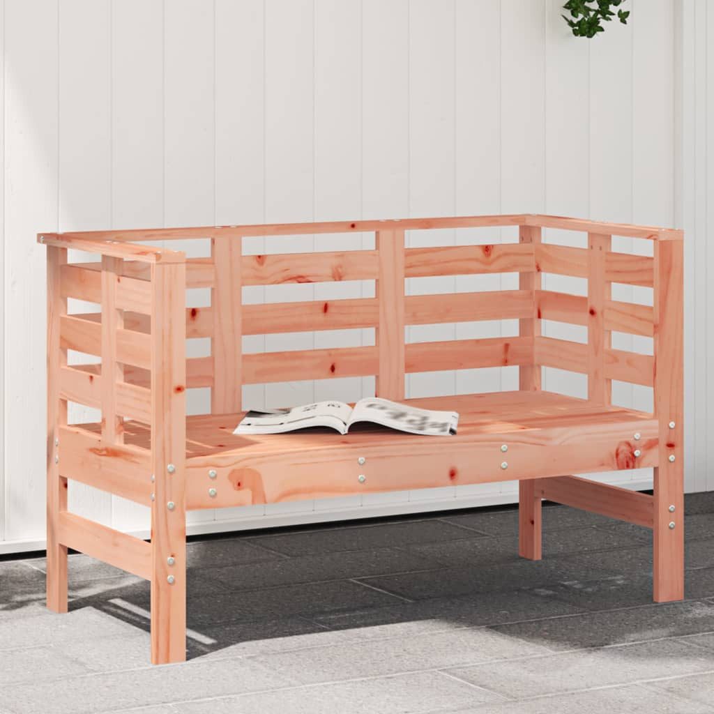 furnicato Gartenbank aus massivem Holz, 111,5 x 53 x 71 cm, naturfarben, Witterungsbeständige Sitzbank mit Arm- und Rückenlehne für Veranda