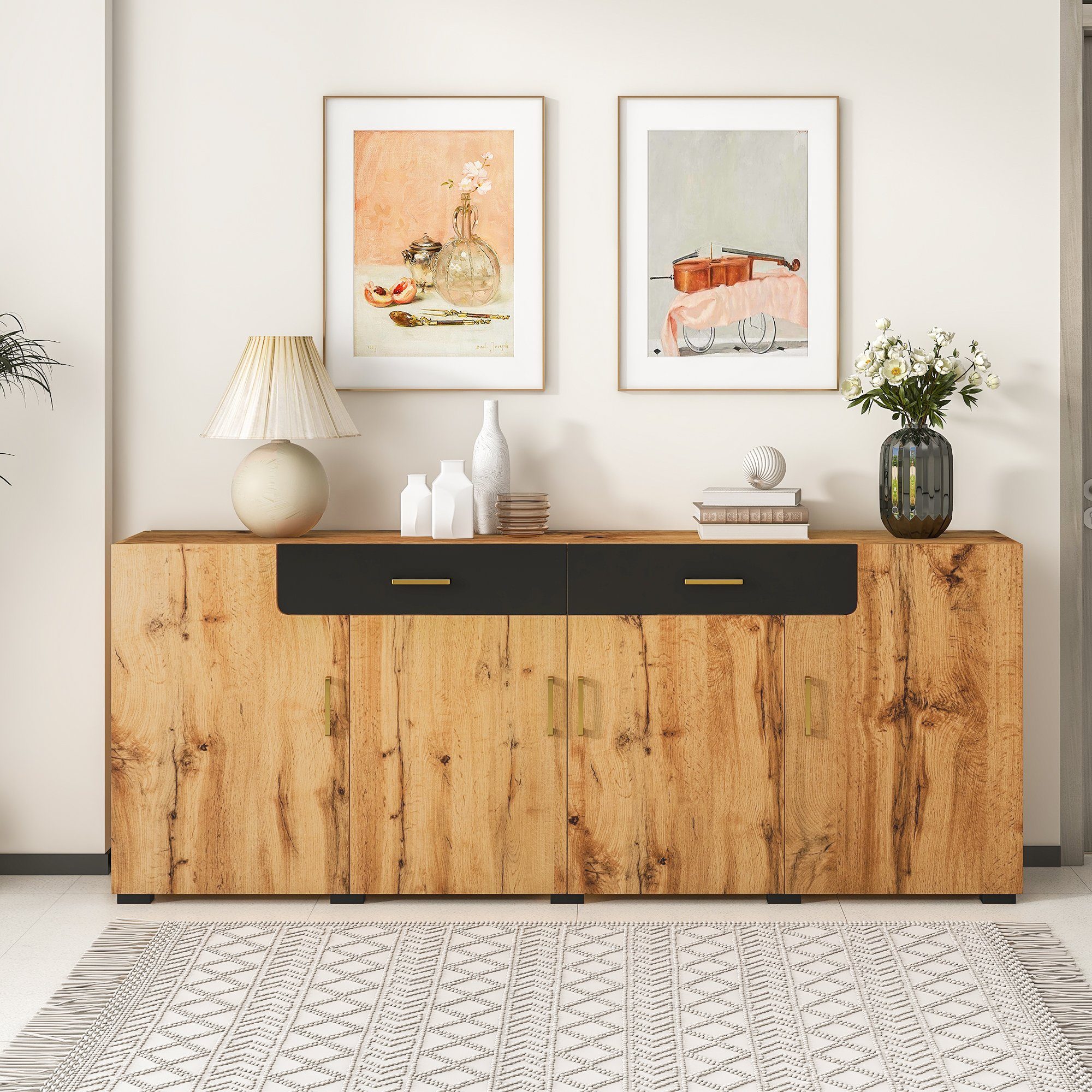 SOFTWEARY Sideboard Breite 208 cm günstig online kaufen