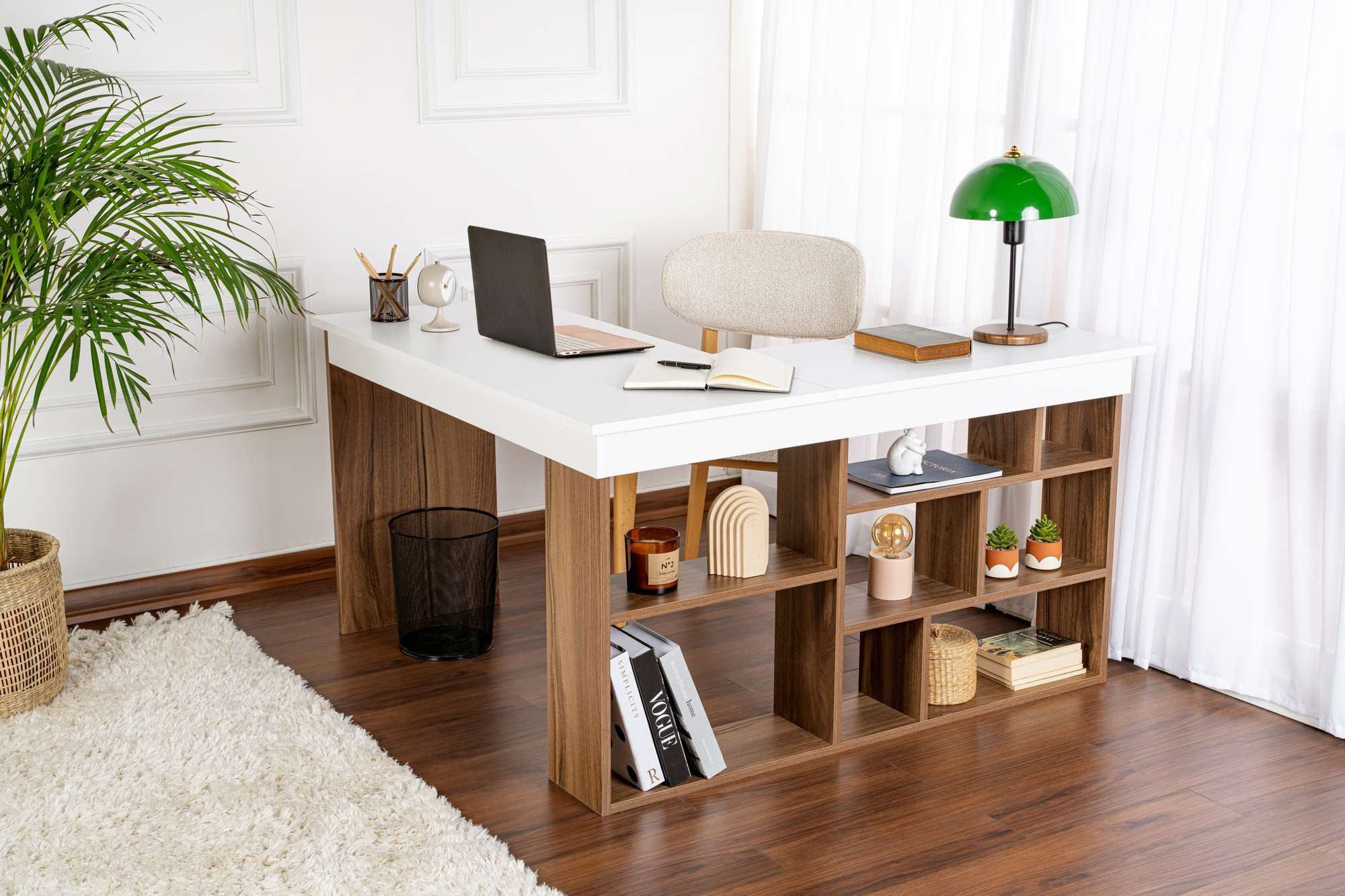 Skye Decor Schreibtisch (Einzelartikel), mit Stauraum integrierte Ablagefächer modernes Design