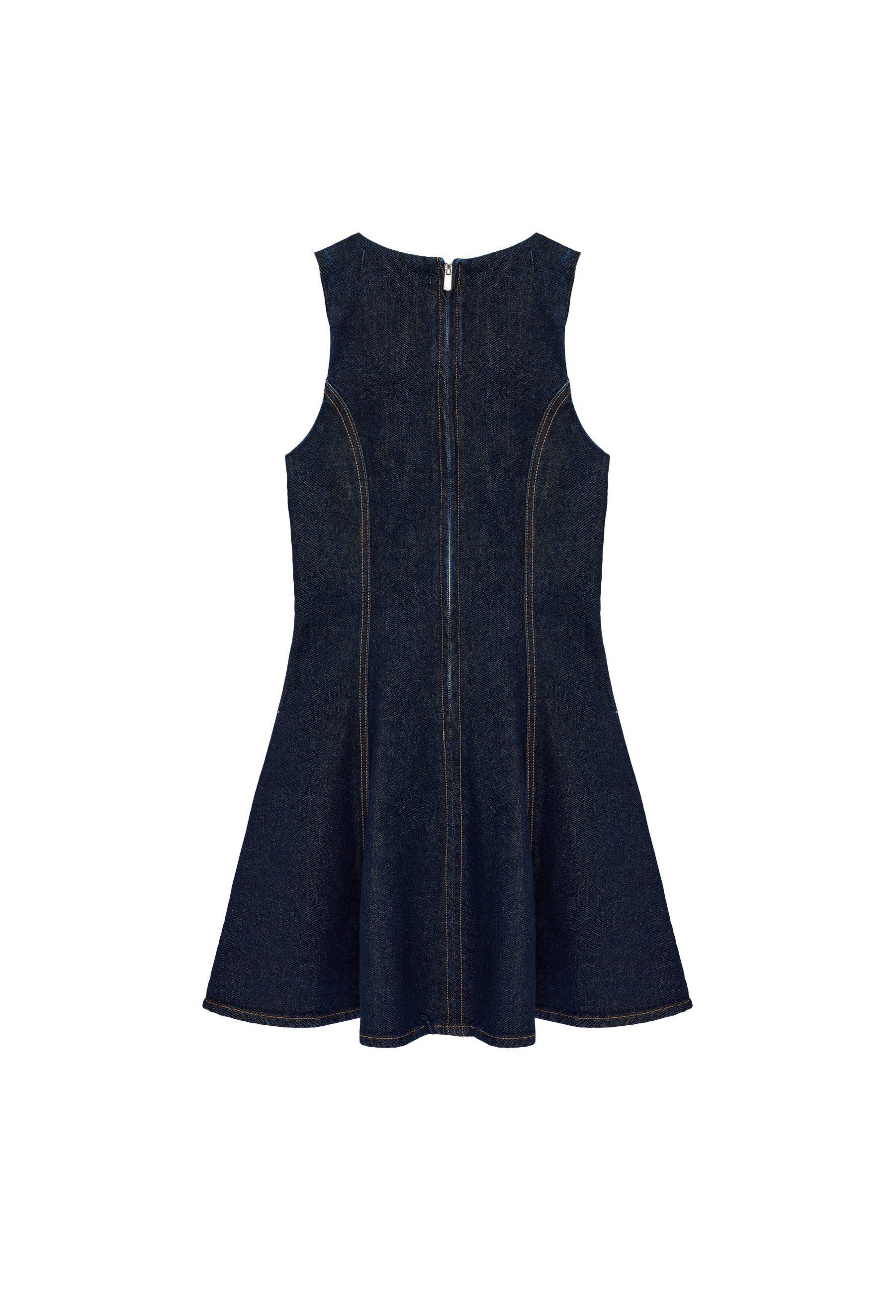Koton Badekleid Ohne Detail Rundhalsausschnitt Jeanskleid