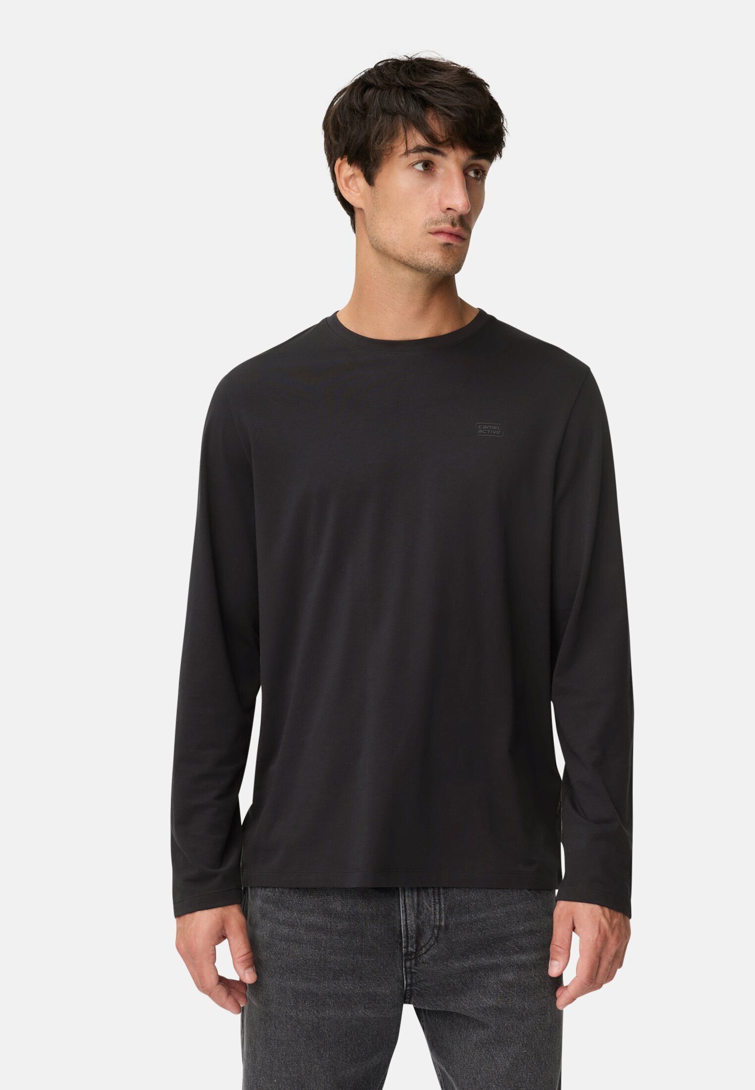 camel active Langarmshirt aus einem Baumwollmix günstig online kaufen