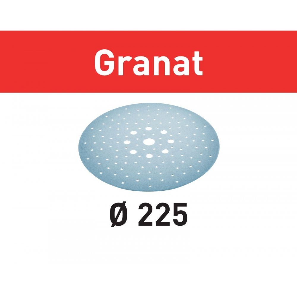 FESTOOL Schleifscheibe Schleifscheibe STF D225/128 P180 GR/25 Granat (205660), 25 Stück