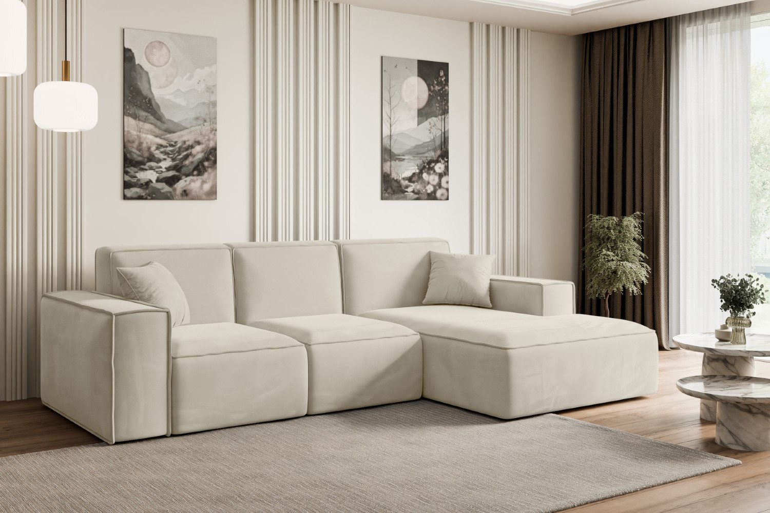 ALTDECOR Ecksofa SERRA-L, Sofa Praktische Bequeme Funktionsecke Couch L-Form Eckcouch, Corner Sofa U-Form Vielseitige Sofa Wohnlandschaft Wohnzimmer