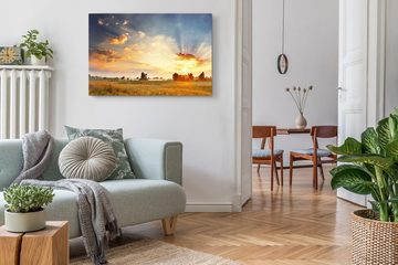 Sinus Art Leinwandbild 120x80cm Wandbild auf Leinwand Landschaftsbild Natur Sonnenuntergang A, (1 St)
