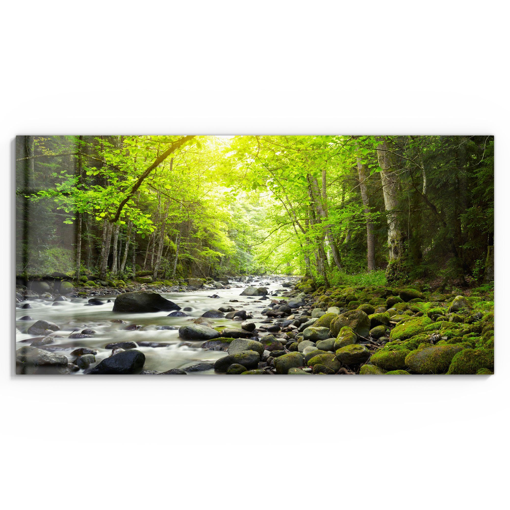 DEQORI Glasbild 'Steiniges Flussbett', 'Steiniges Flussbett', günstig online kaufen