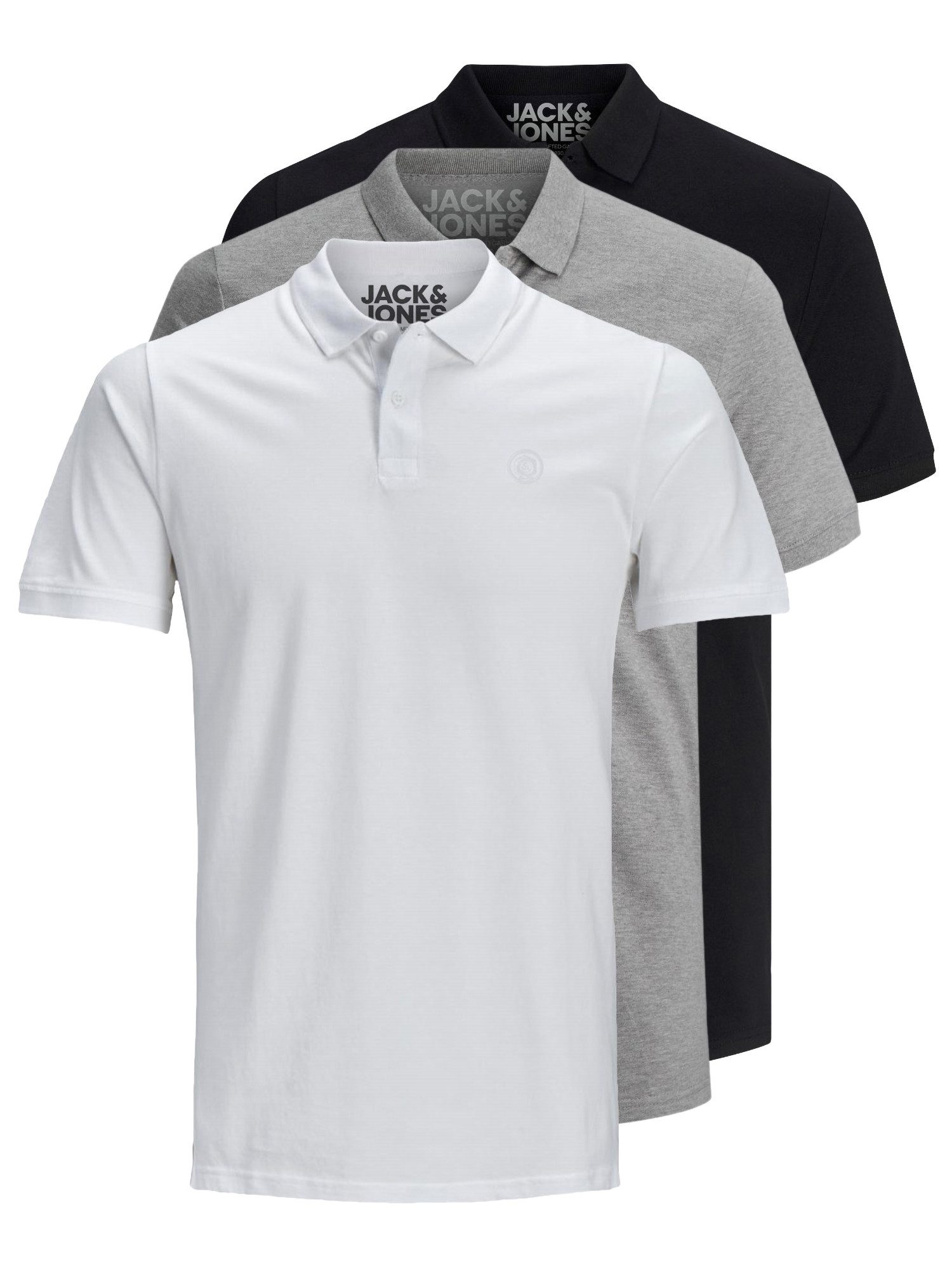 Jack & Jones Poloshirt Basic (3-tlg., 3er Pack) slimfit / figurbetont geschnitten