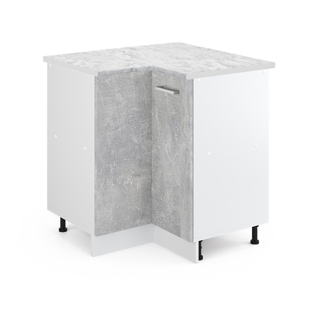 Vicco Eckunterschrank R-Line, Beton/Weiß, 75.6 cm, günstig online kaufen