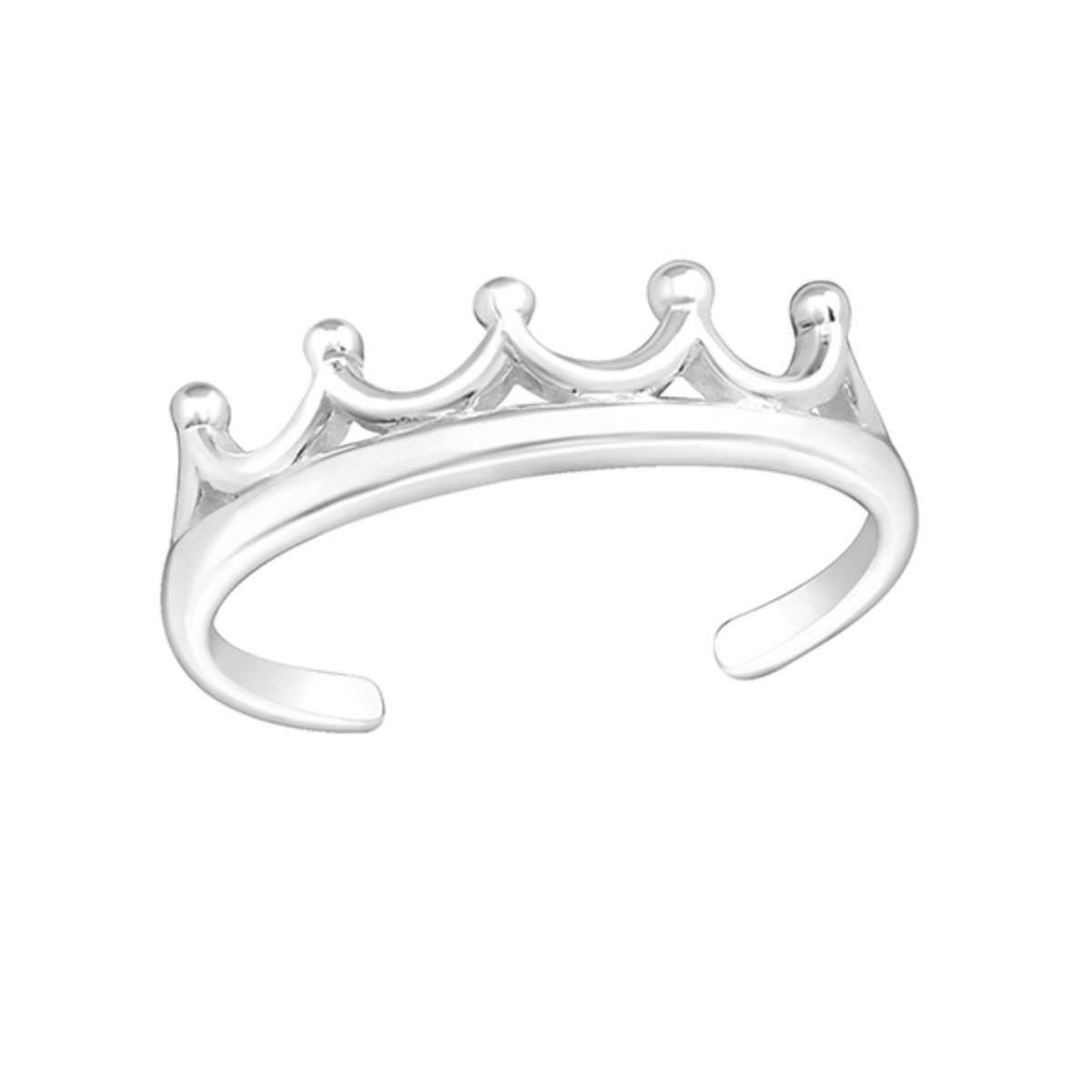 Order & Smile Schmuck Zehenring Zehenring Silber 925: Zehring „Krone“, gestempelt