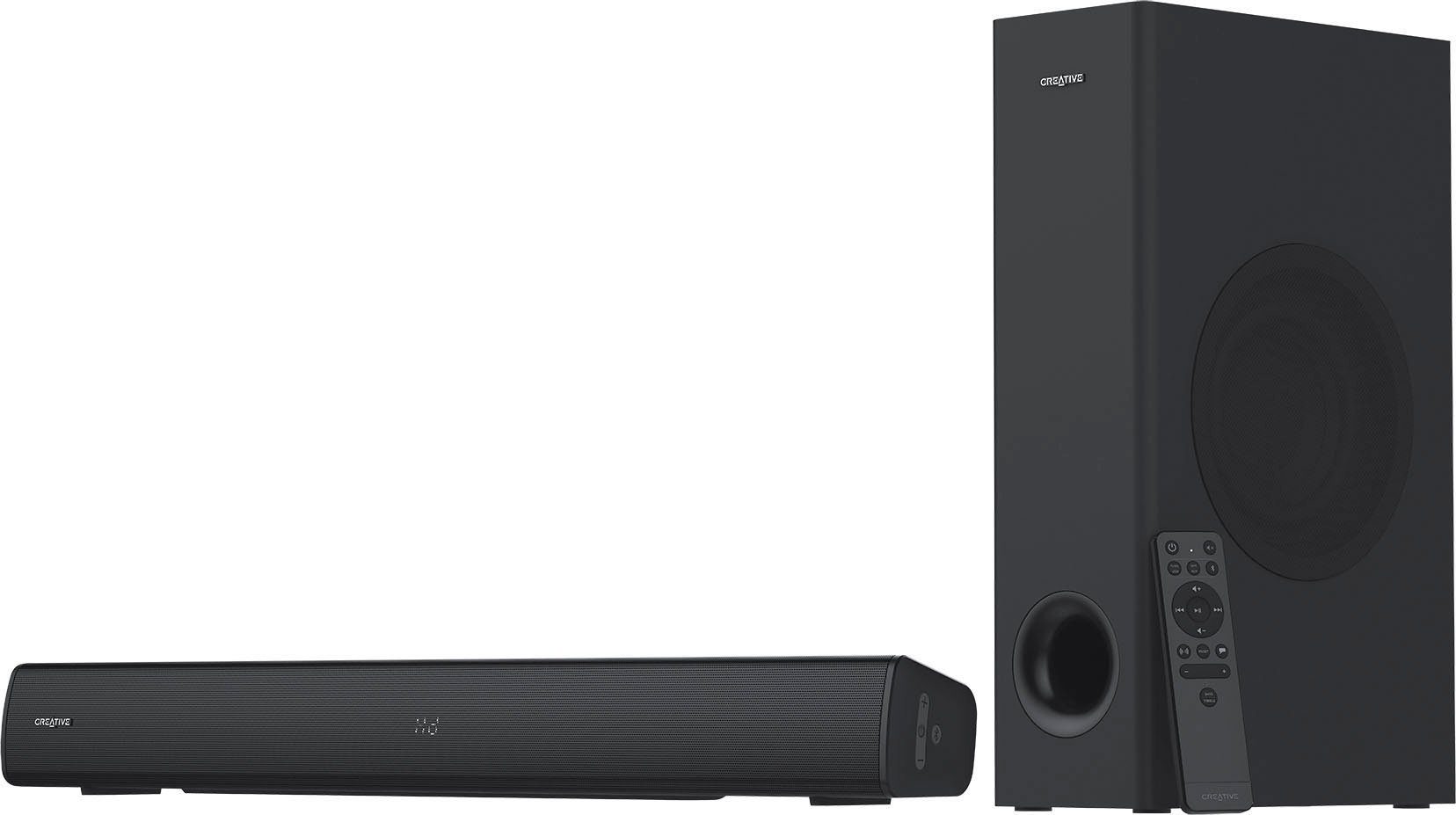 Creative Stage V2 mit Subwoofer Bluetooth, Soundbar Bluetooth) 2.1 W, (A2DP 40 AVRCP Bluetooth, Bluetooth