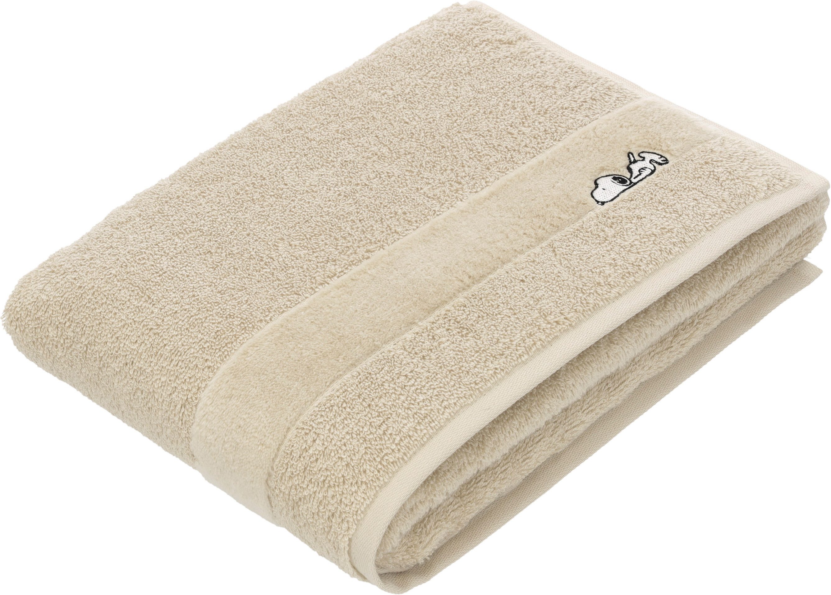 Vossen Duschtuch Sleepy Snoopy, Velours (1-St), mit Veloursbordüren und Snoopy Stick