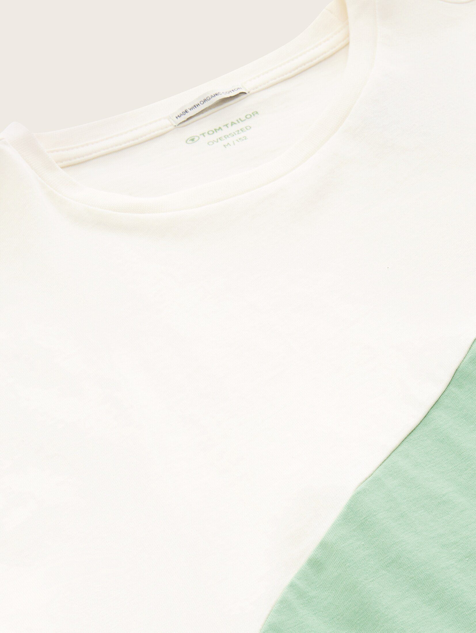 green T-Shirt T-Shirt TAILOR mit modern Colour Blocking TOM